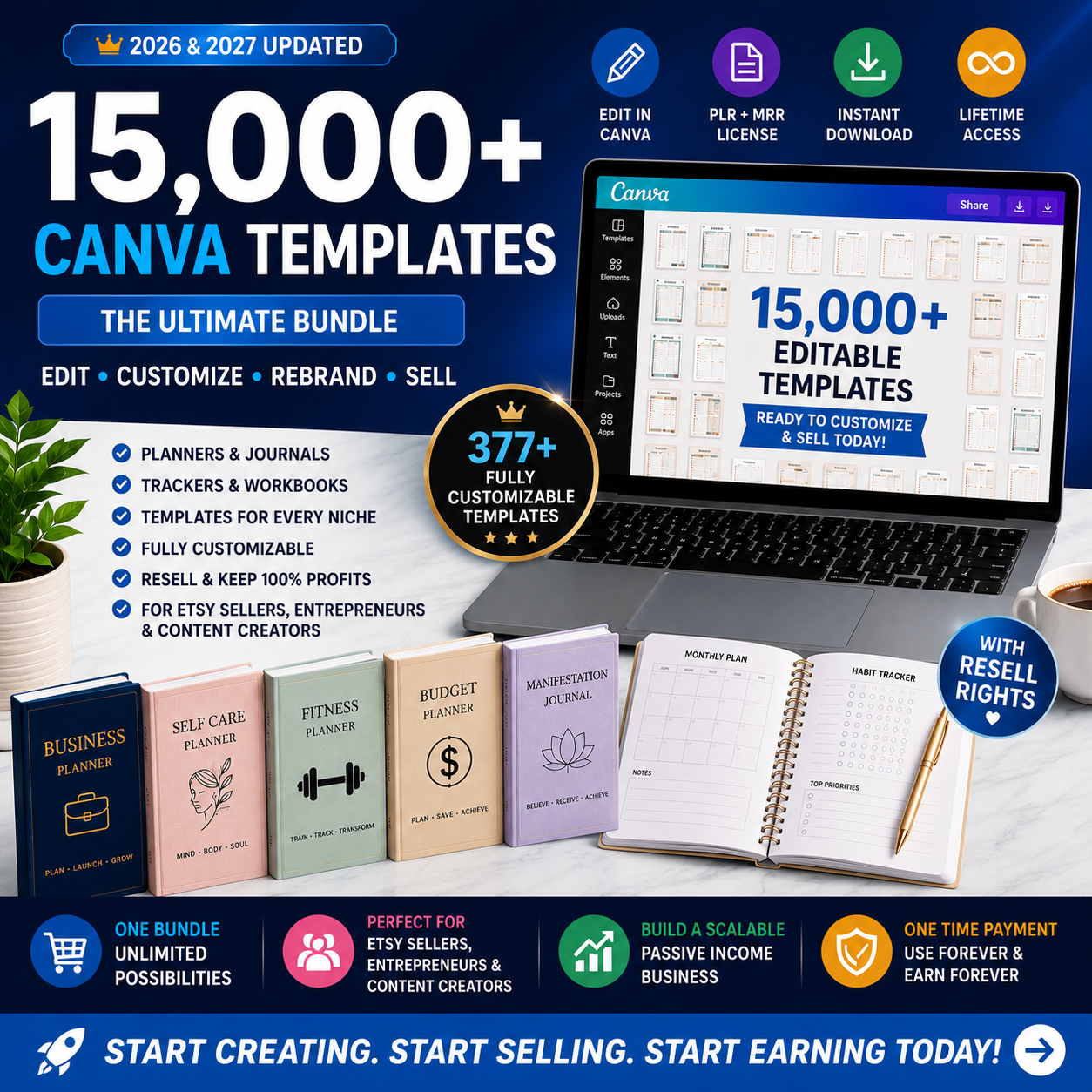 Lisa Hub Facebook ad: Planners, Journals, & Templates Ready to Sell as Your Own!