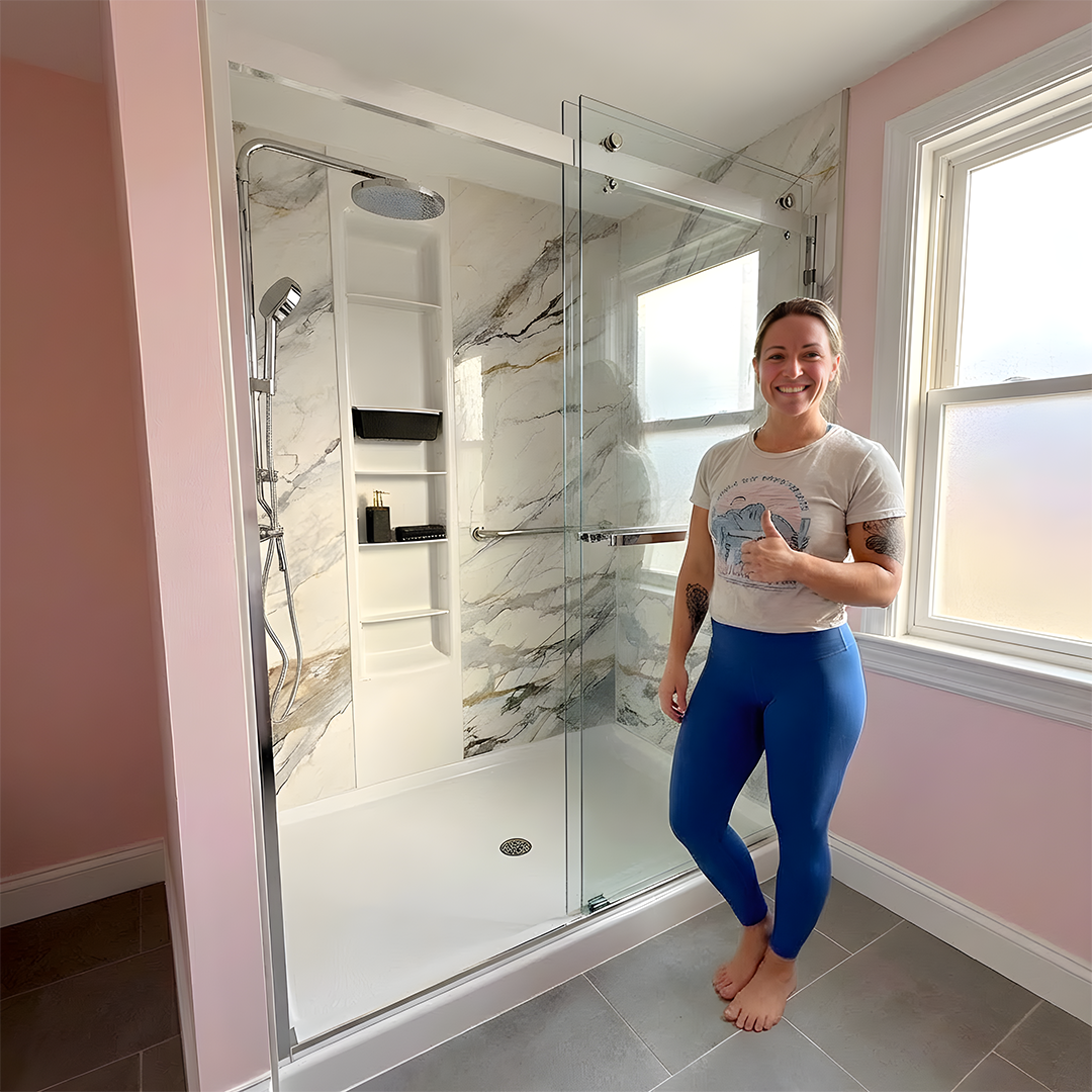 Custom Walk-In Showers Facebook ad