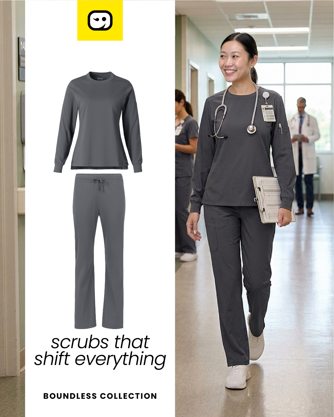 Wink Scrubs Facebook ad: Affordable Premium Scrubs