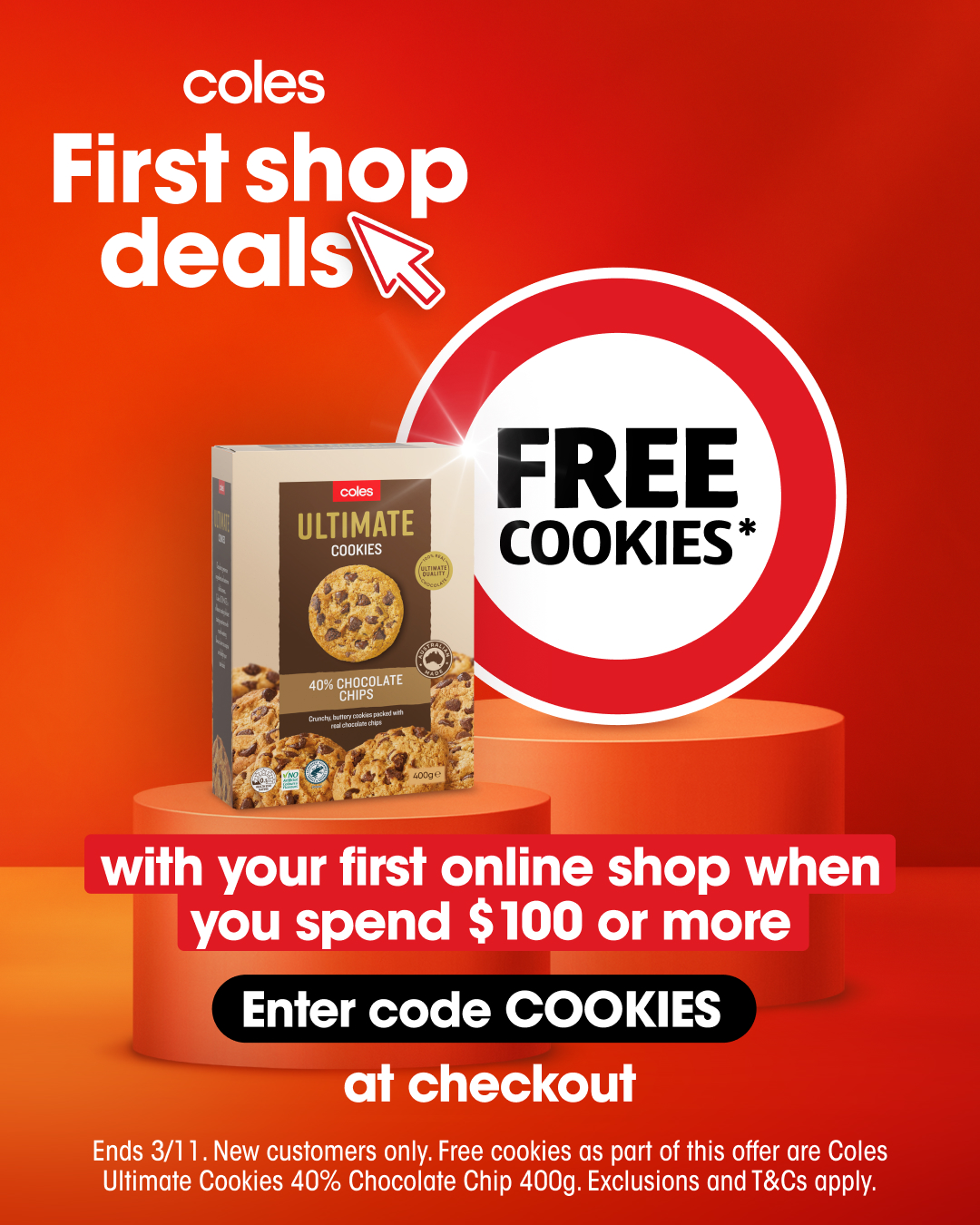 Coles Facebook ad: First Shop Deals