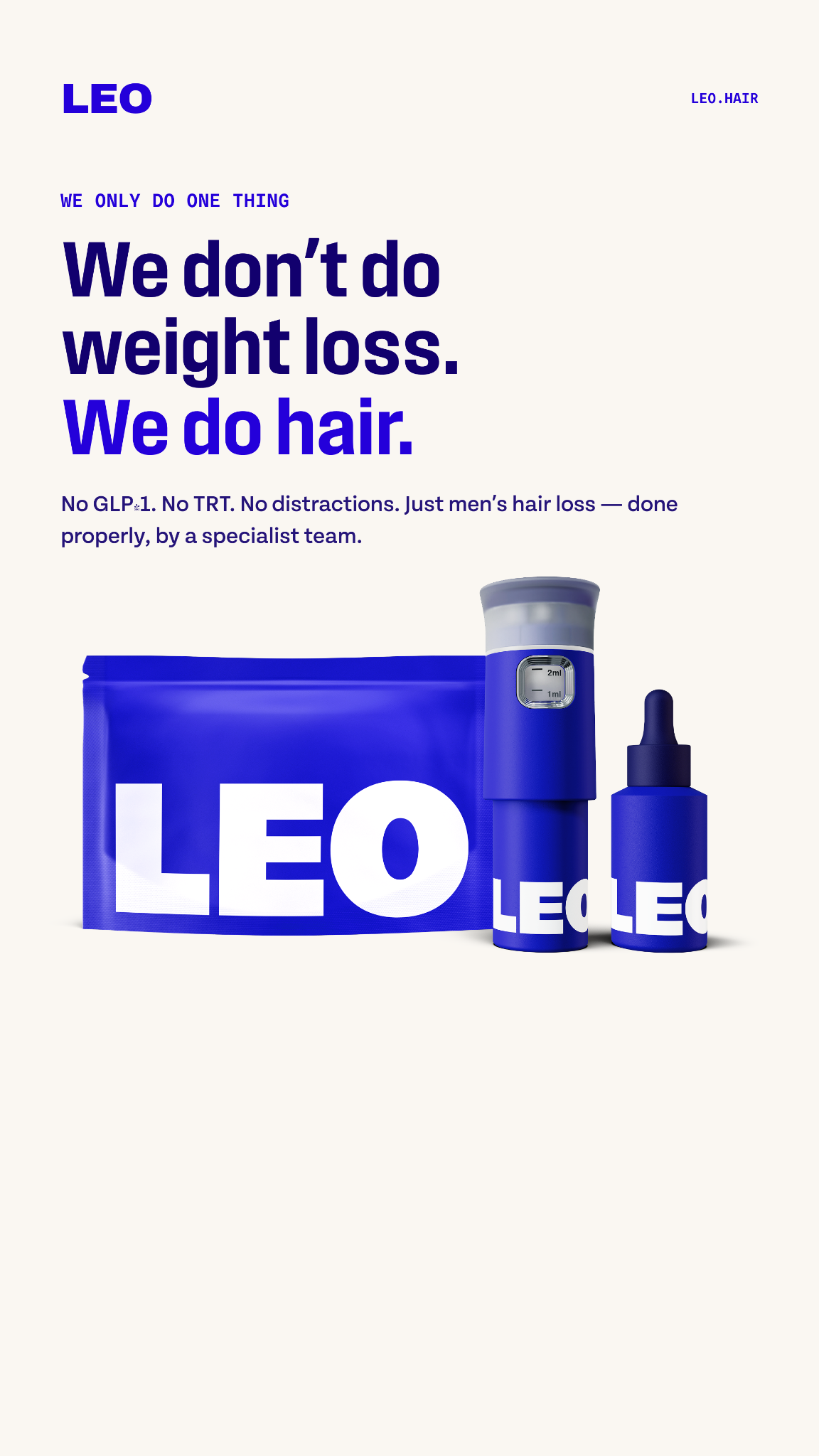 LEO Hair Facebook ad from Jul 9, 2026
