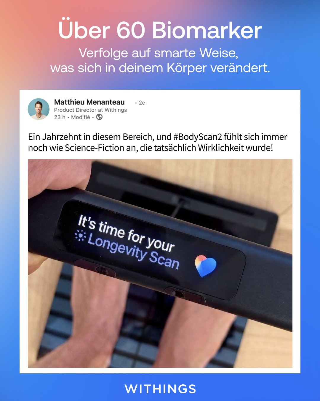 Withings Facebook ad: Deine Gesundheit in 90 Sekunden