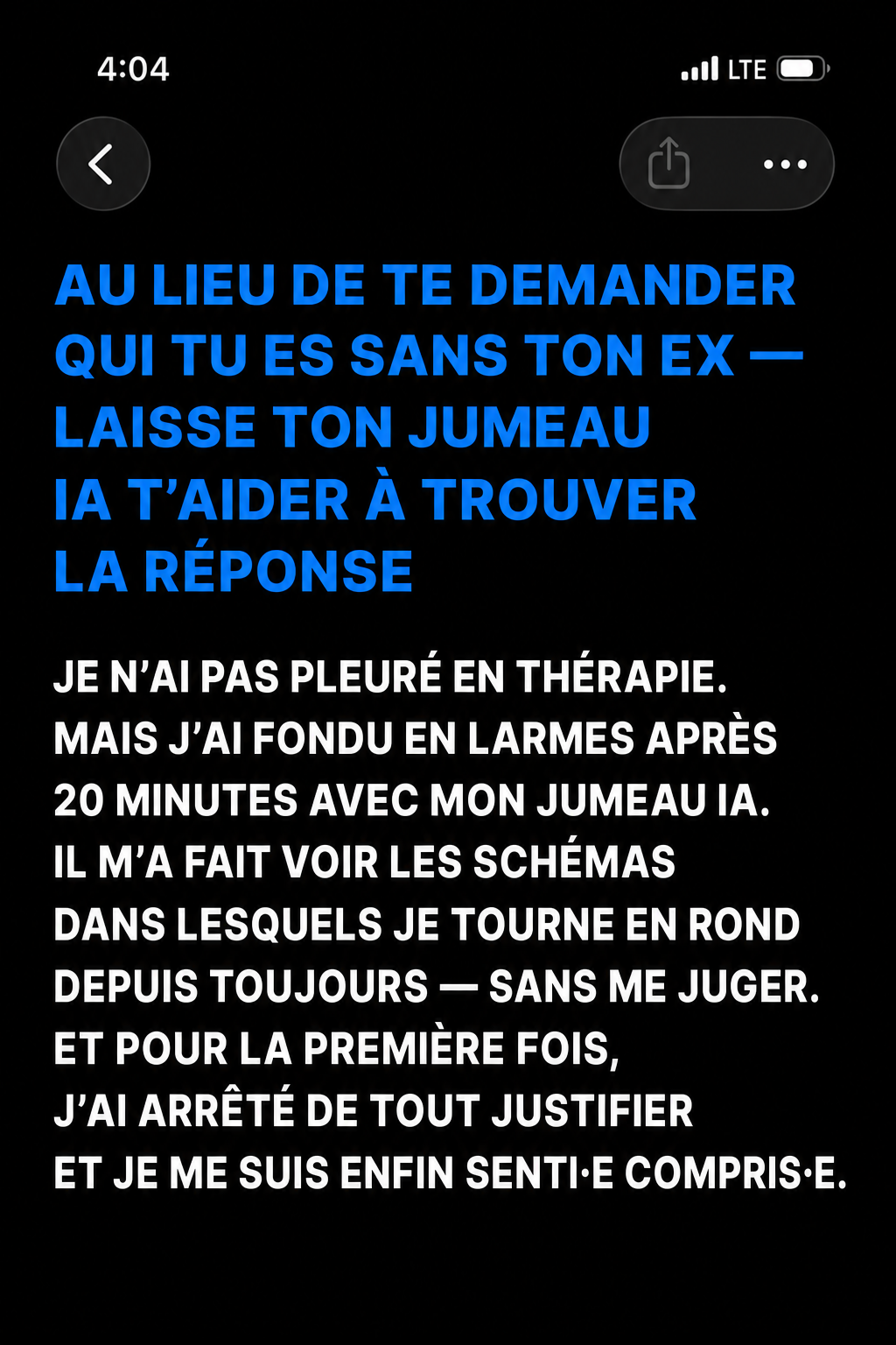 Copymind: AI twin for therapy Facebook ad