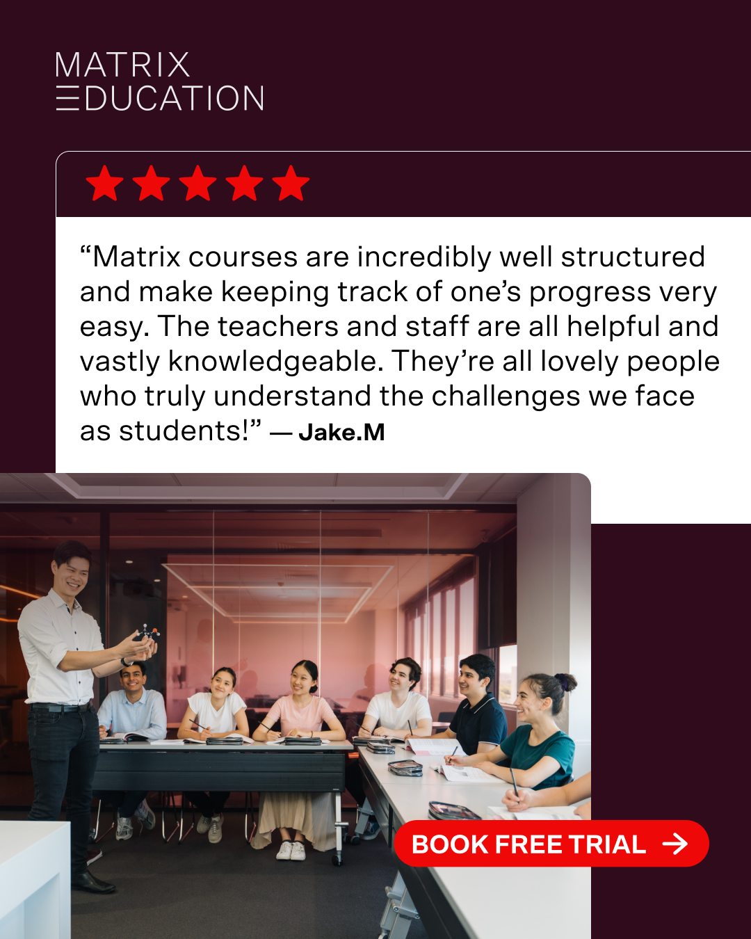 Matrix Education Facebook ad