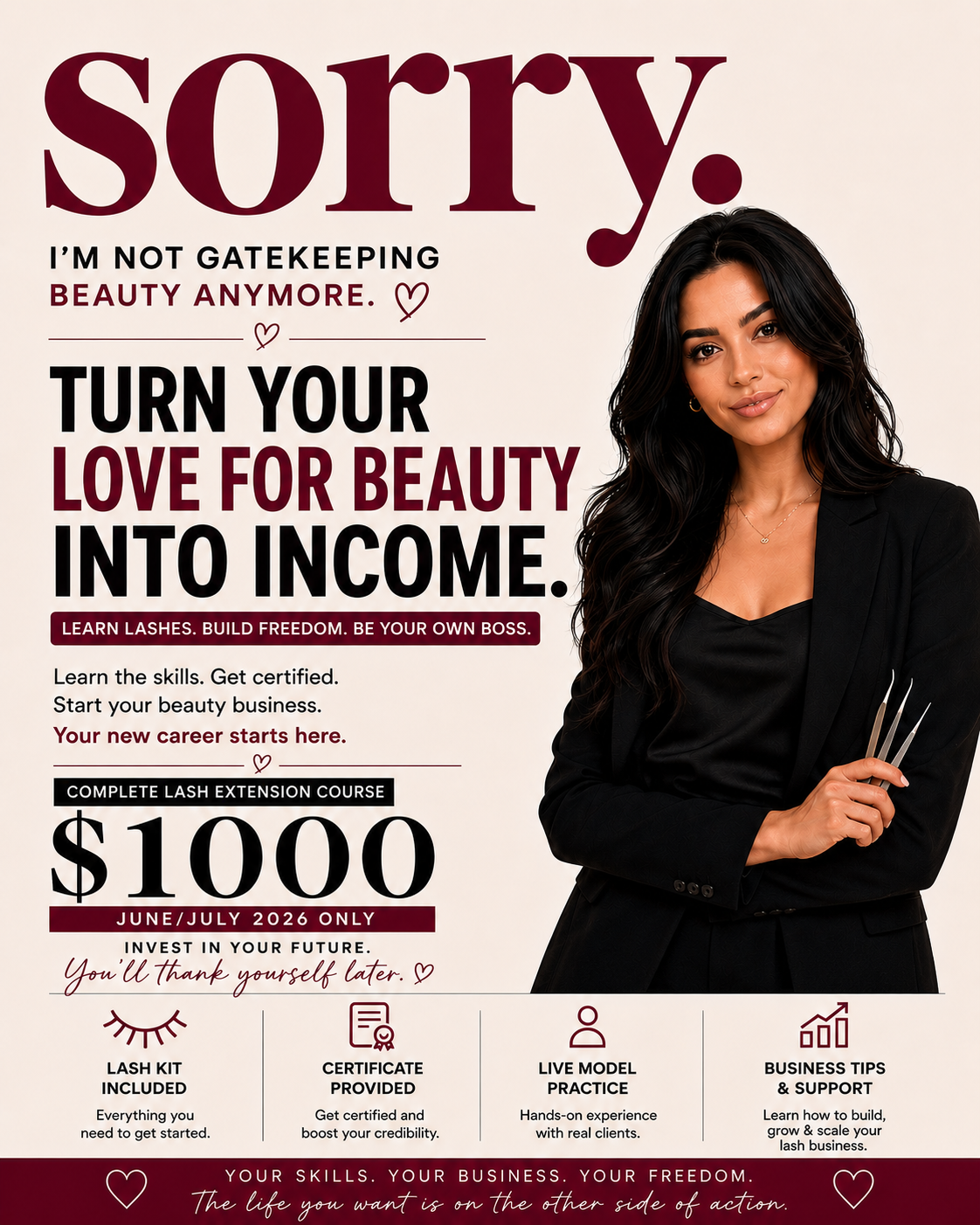 Lashed Ottawa Facebook ad: Only 3 Spots Left, Save $500 Today