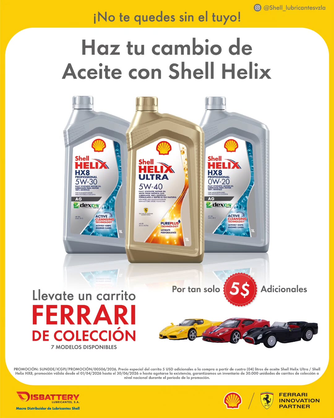 Disbattery Lubricantes, macro distribuidor de Shell para Venezuela Facebook ad: Protege el motor de tu vehículo con la…