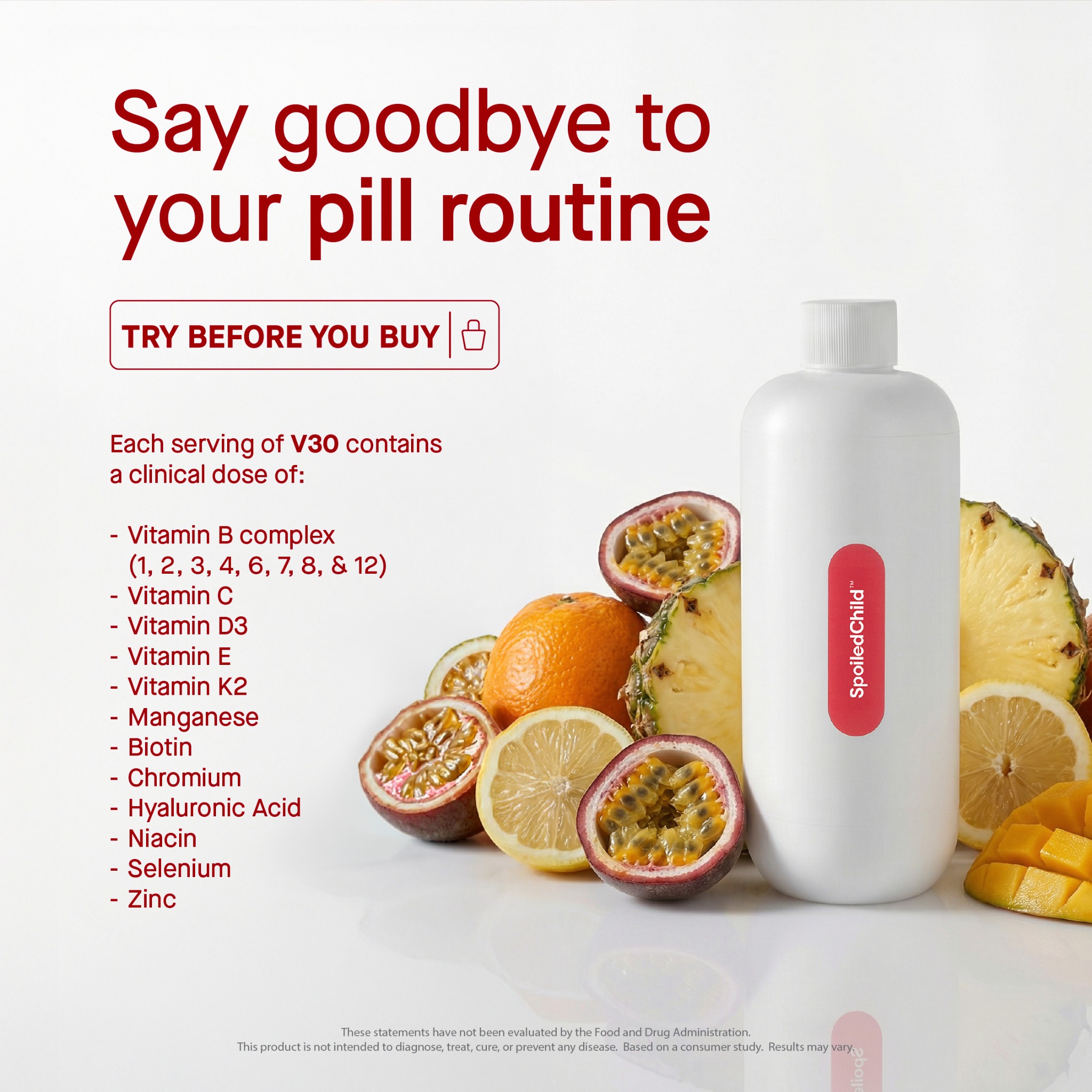 SpoiledChild Facebook ad: Try A Full Size Product Before You Buy