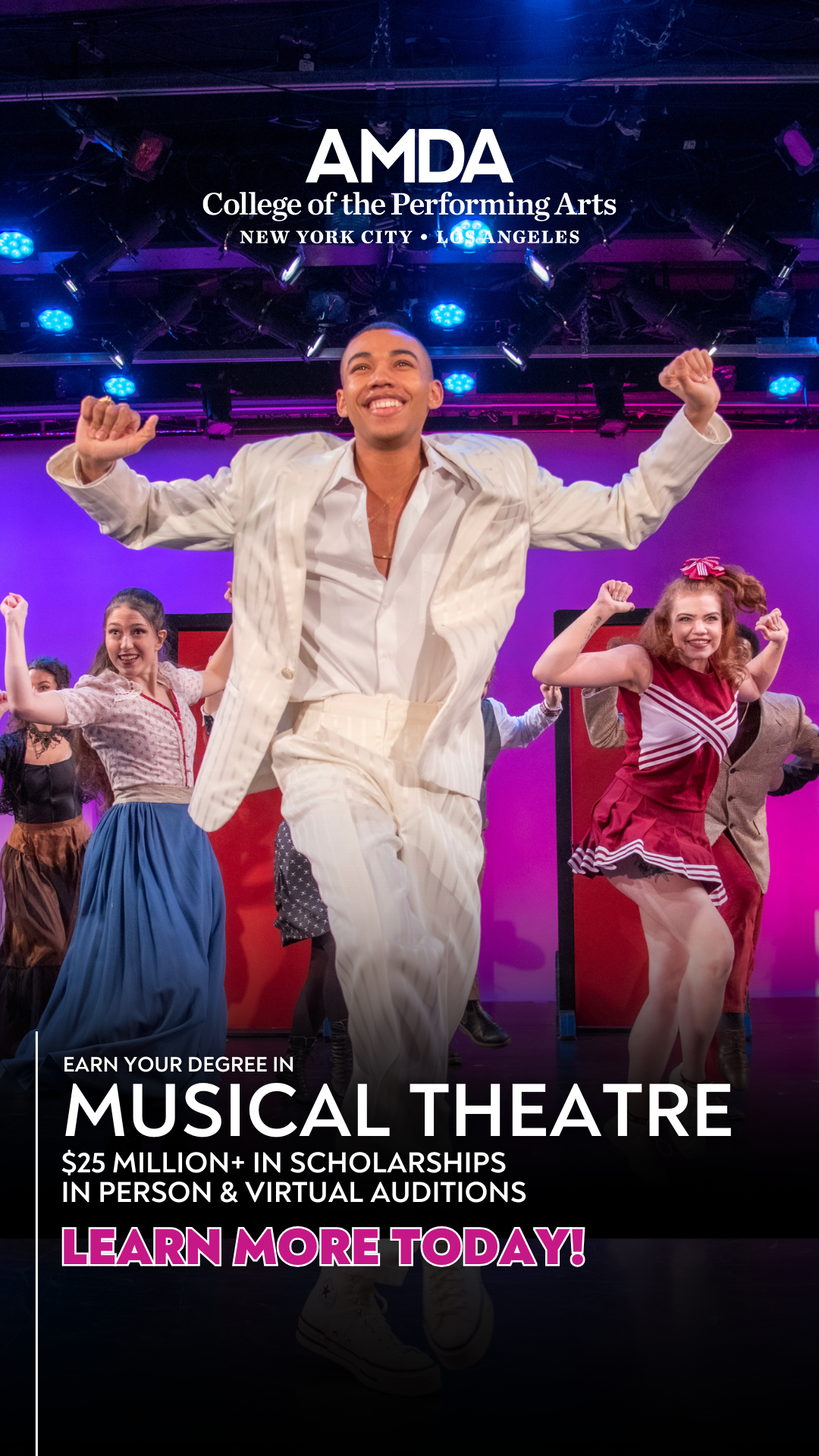 AMDA College Facebook ad
