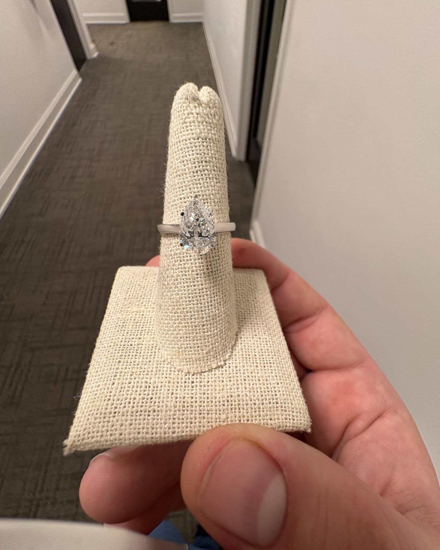 Jacob Louis Facebook ad: Engagement Ring Lab Grown Diamond Pear