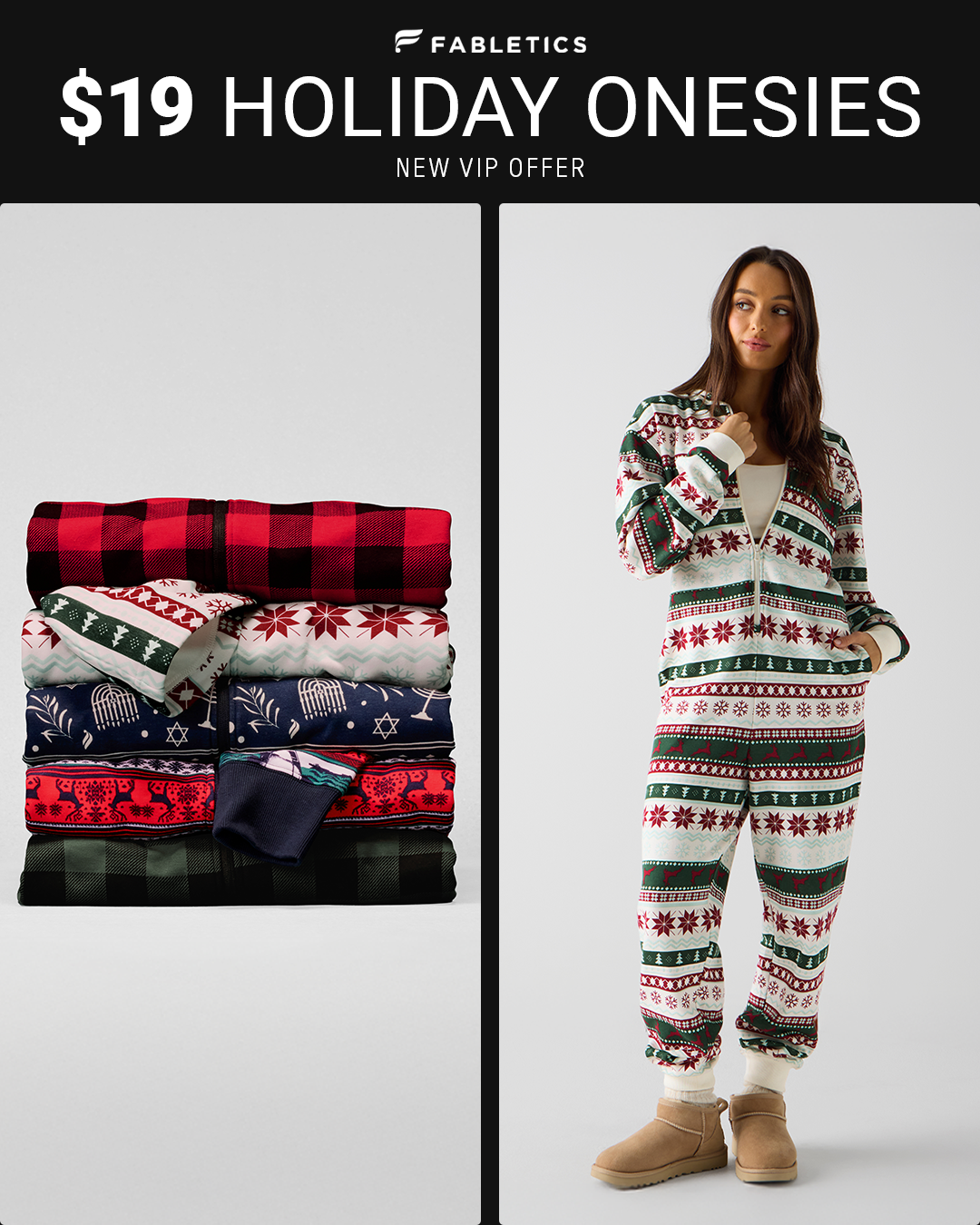 Fabletics Facebook ad: ONESIE SEASON!