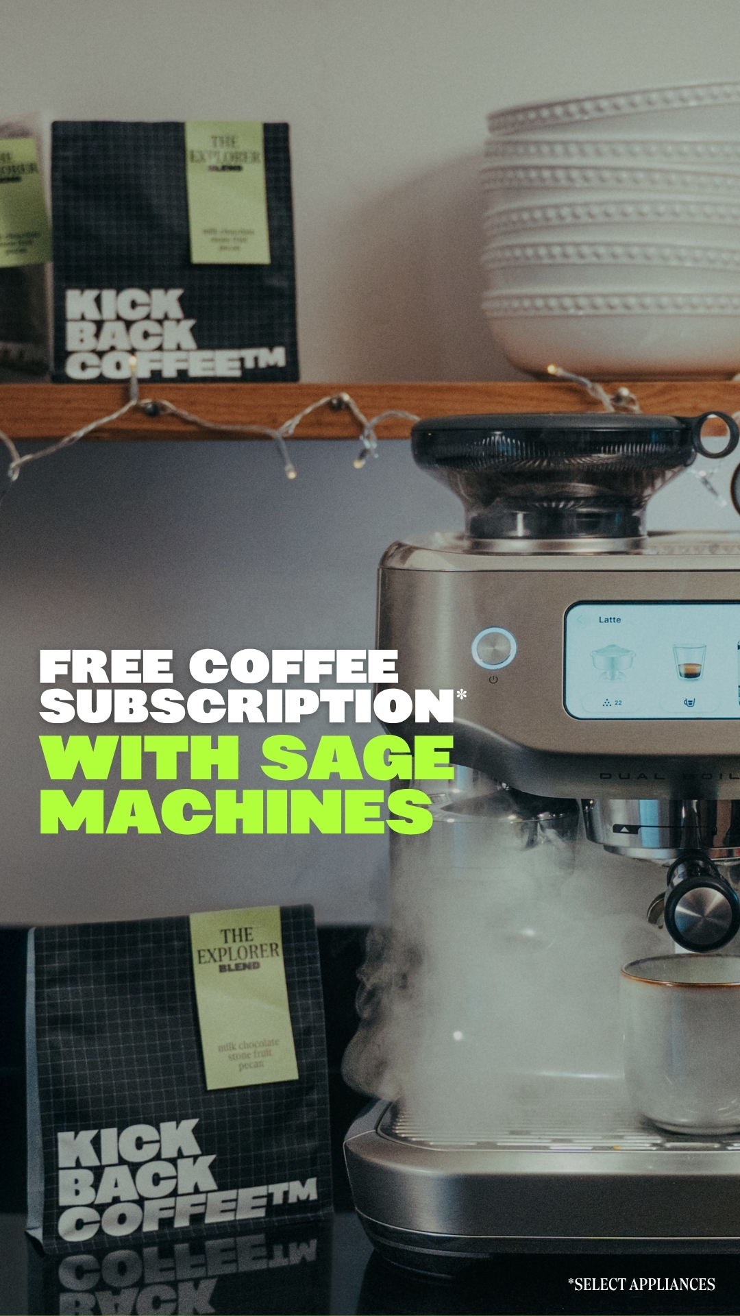 Kickback Coffee Facebook ad: Get your free subscription