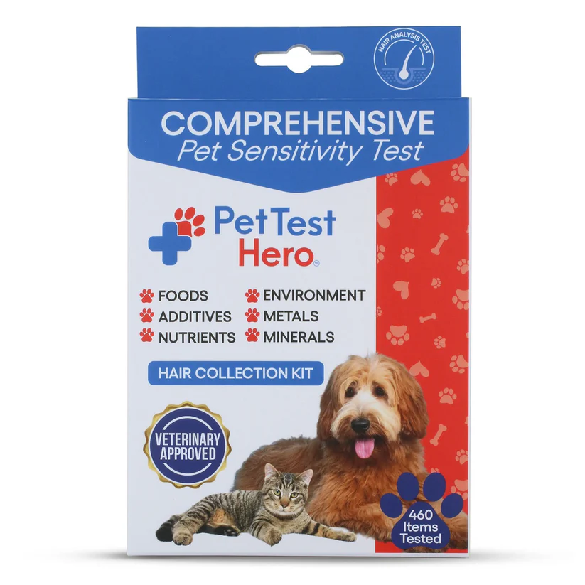 Better Life Science Facebook ad: Pet Food & Environmental Sensitivity Hair Sample Testing Kit