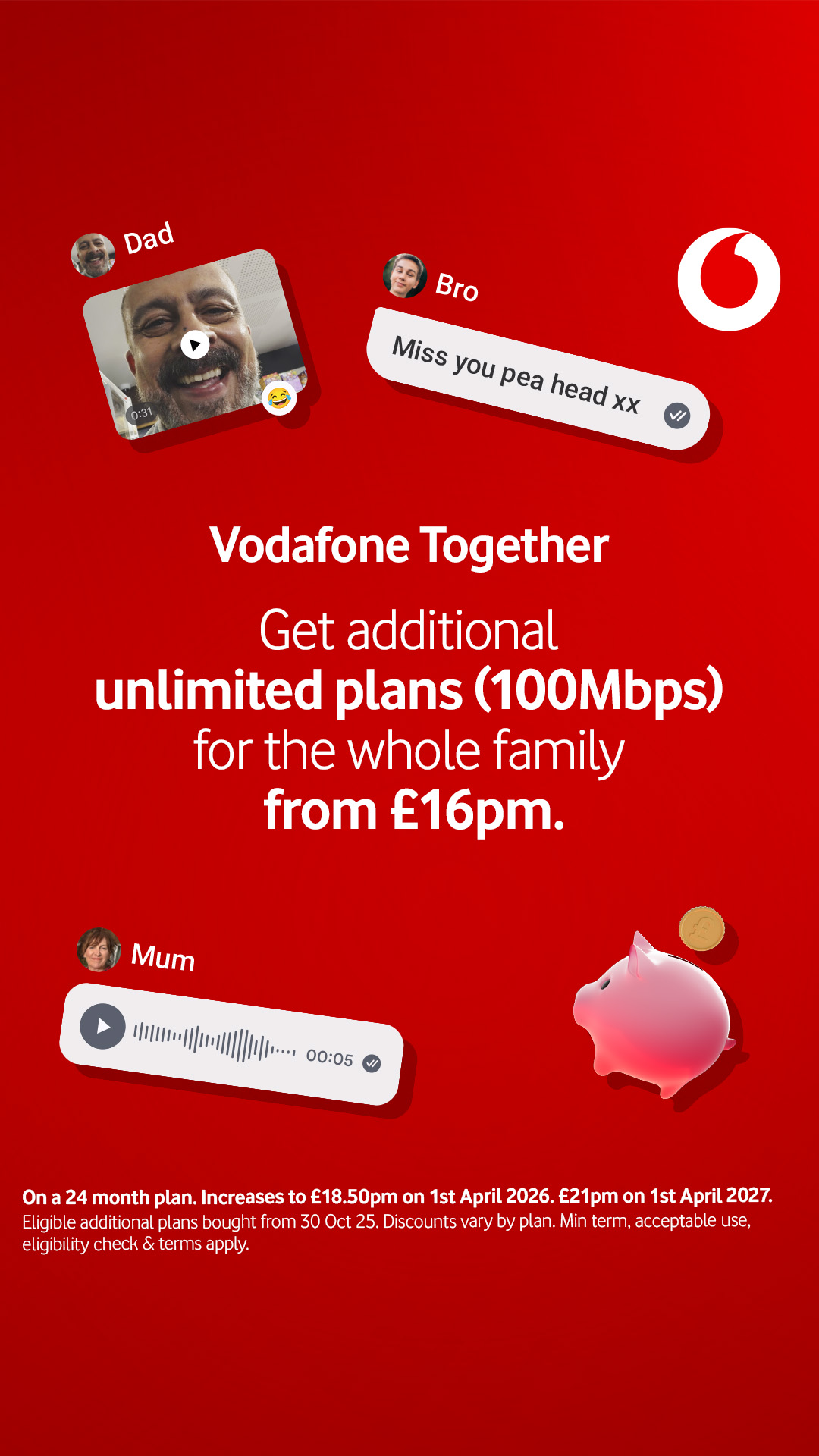 Vodafone UK Facebook ad