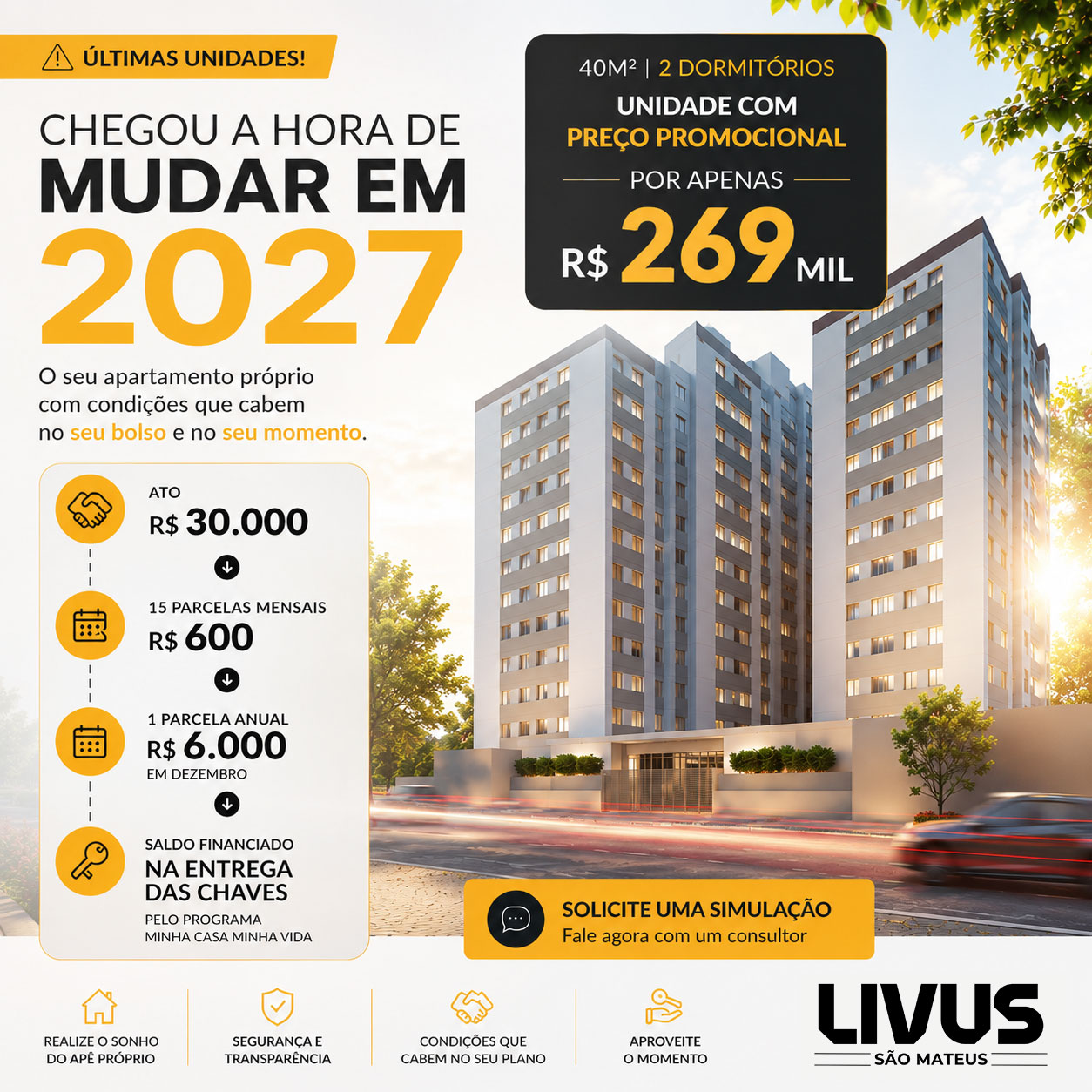 Livus Incorporadora Facebook ad: Imóveis com condições especiais pelo MCMV!