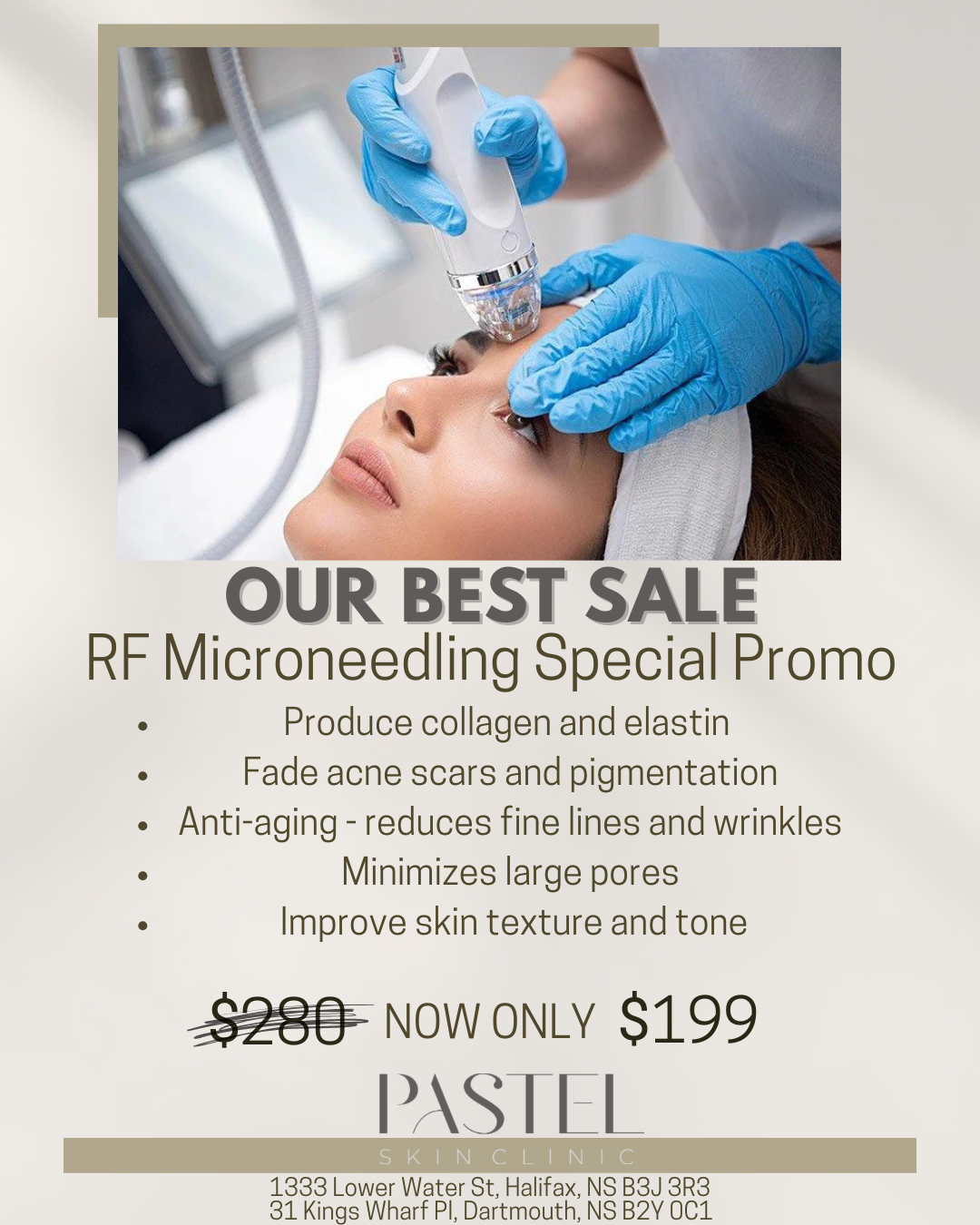 Pastel skin clinic Facebook ad: HALIFAX get ready to glow!