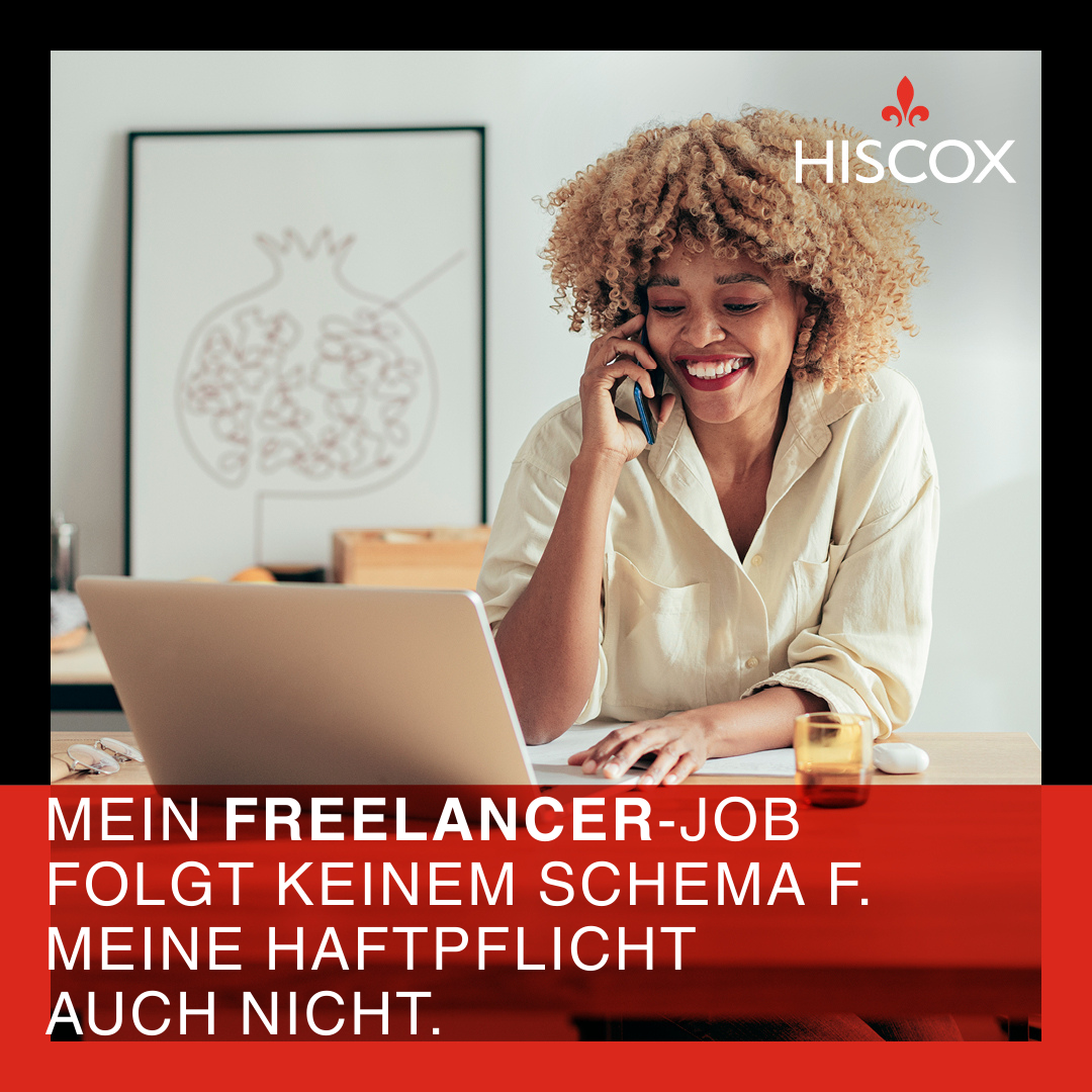 Hiscox Deutschland Facebook ad: Als Freelancer verstehst Du Deine Kunden genau.