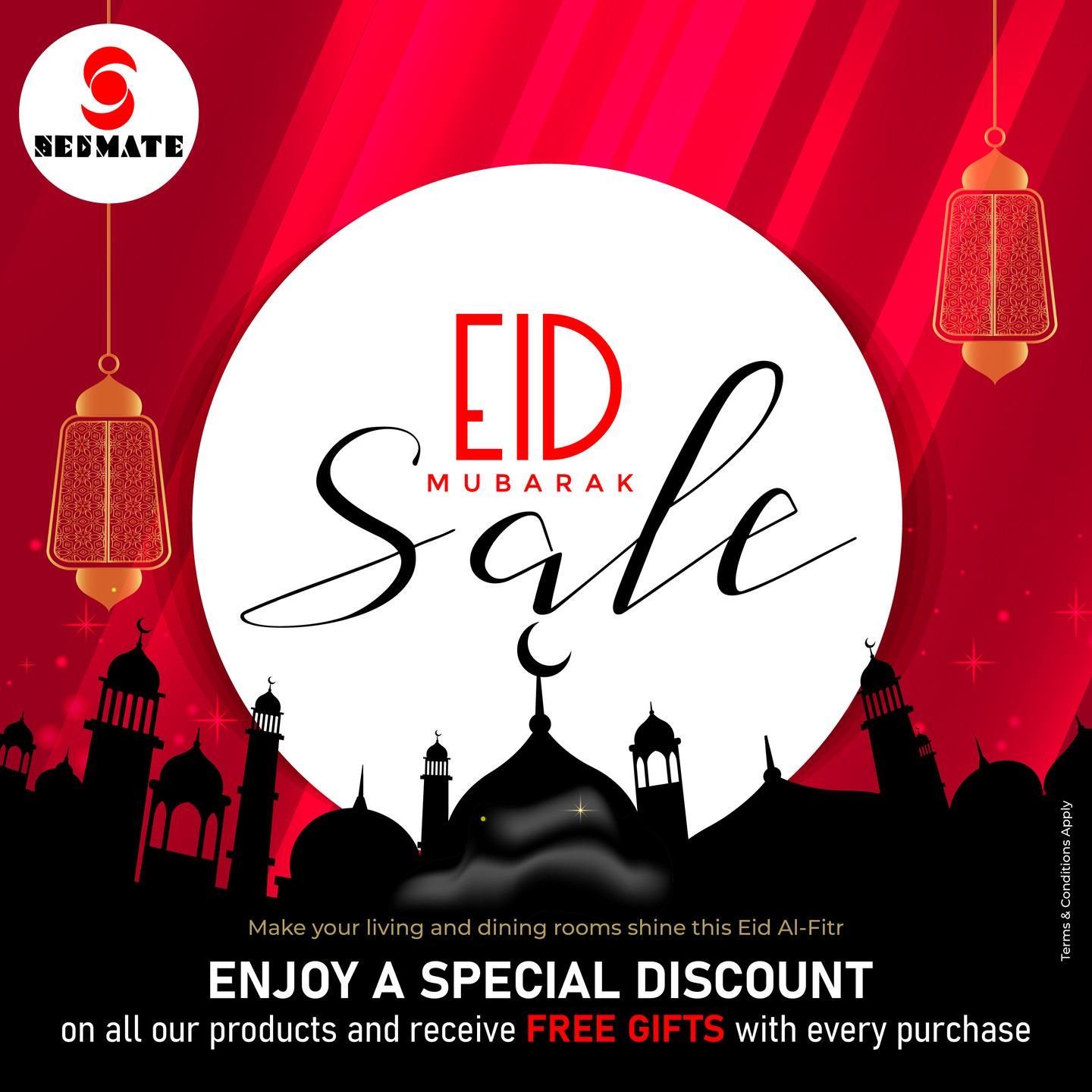 Bedmate Furniture Facebook ad: Celebrate Eid in Royal Style, Up to 85%…