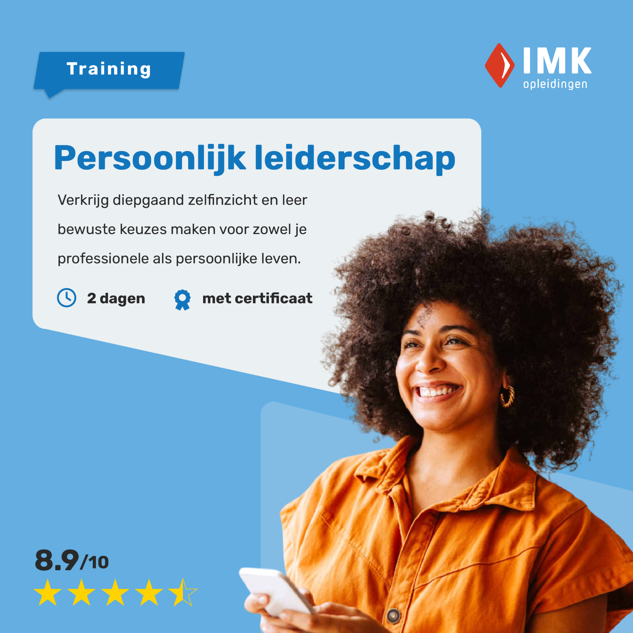 IMK Opleidingen Facebook ad: je bent goed in je vak, maar toch…