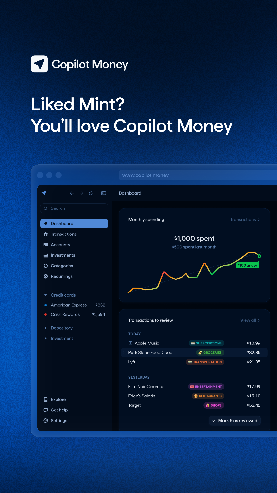 Copilot Money Facebook ad