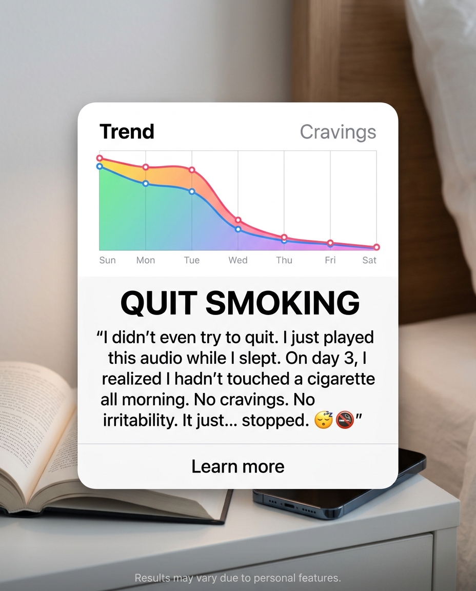 Hypnosis to Stop Smoking Facebook ad
