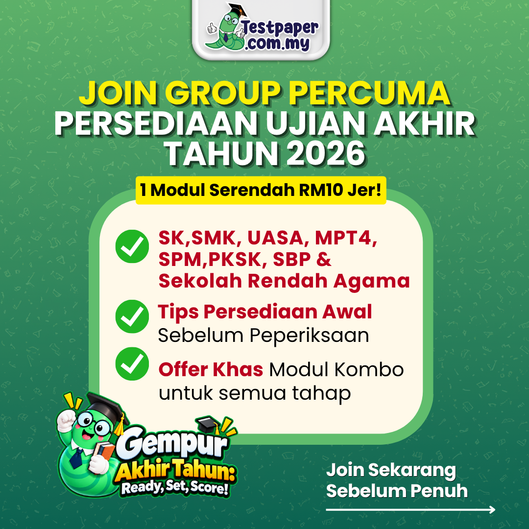 Testpaper Academy Facebook ad: [PERCUMA] Group Persediaan Ujian Akhir Tahun 2026
