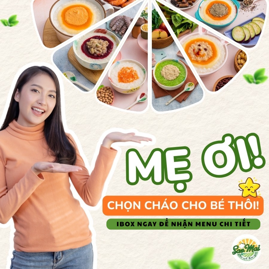 Cháo cao cấp sao mai Ocean Park Gia Lâm Facebook ad: Mẹ bận rộn nhưng BÉ CẦN ĂN DẶM…