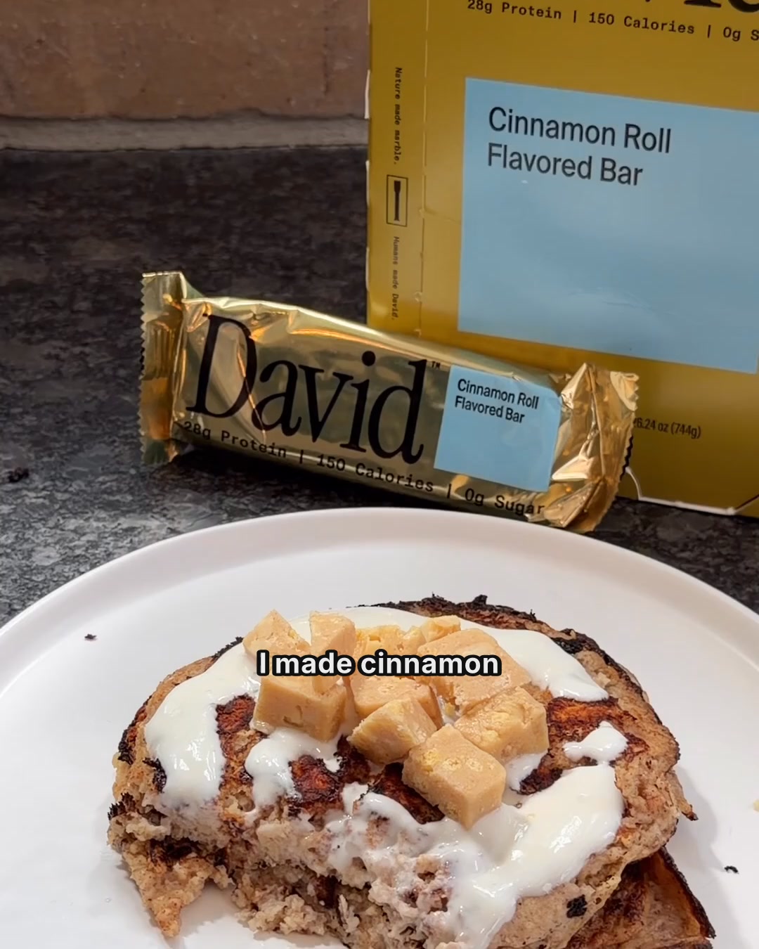 David Protein Facebook ad: 28g Protein. 150 Calories. 0g Sugar