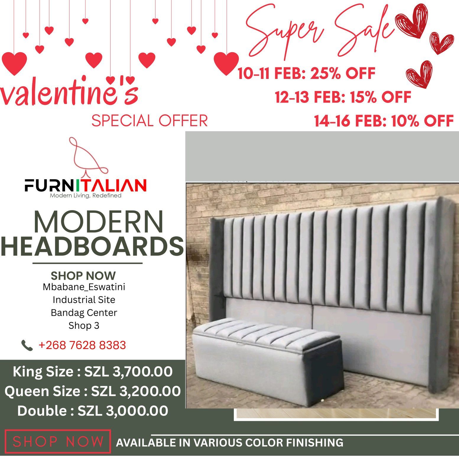 FurnItalian Facebook ad: Celebrate Love. Celebrate Comfort.