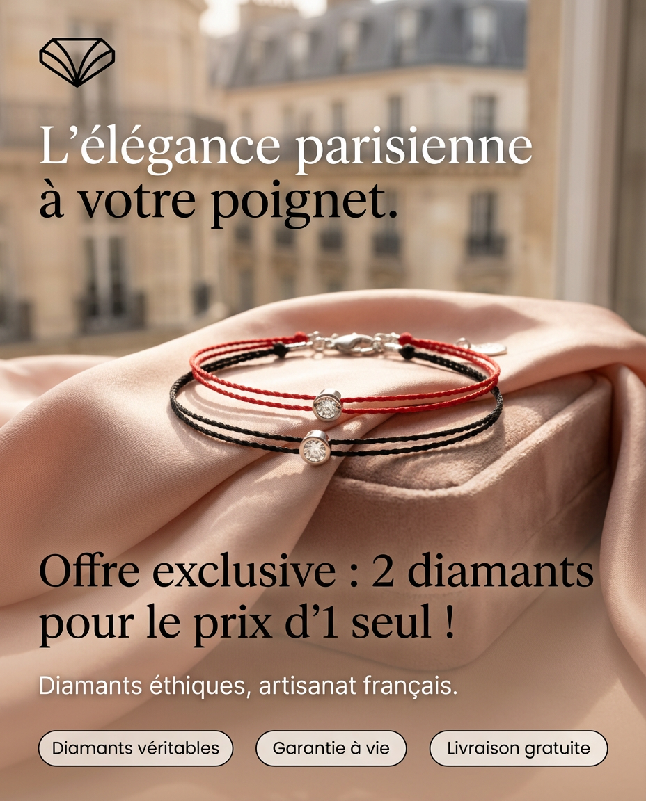 Les Diamants de Paris Facebook ad: Offrez-vous l'élégance. Commandez dès maintenant!