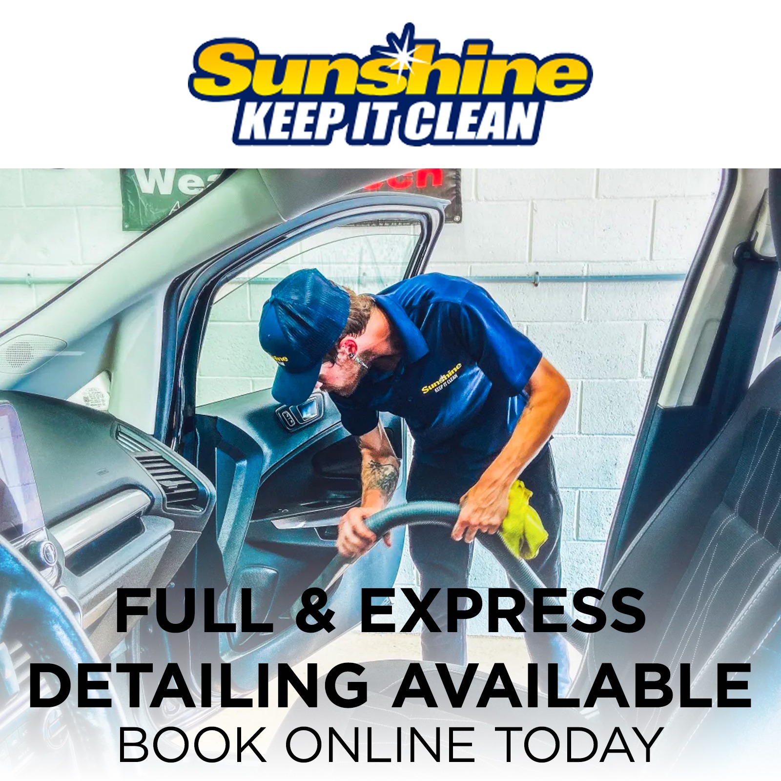 Sunshine Super Wash & Express Detailing Facebook ad: Full & Express Auto Detailing