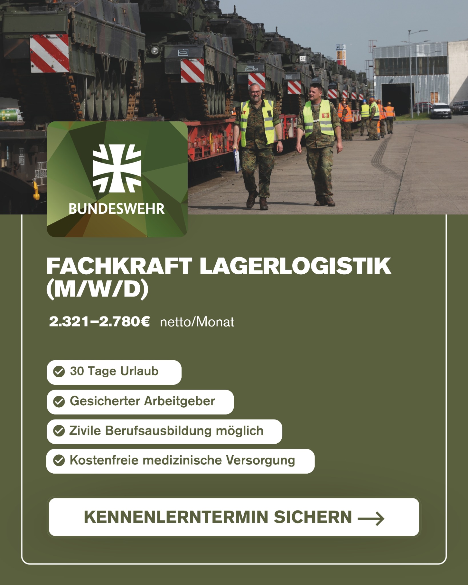 Simplejobs Facebook ad: Sicherer Job: 2.321-2.780 € netto