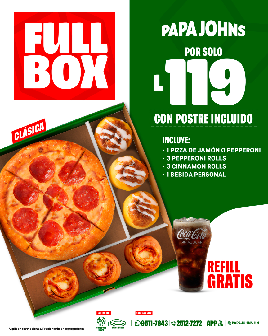 Papa Johns Honduras Facebook ad: ¡Comer rico nunca fue tan fácil!