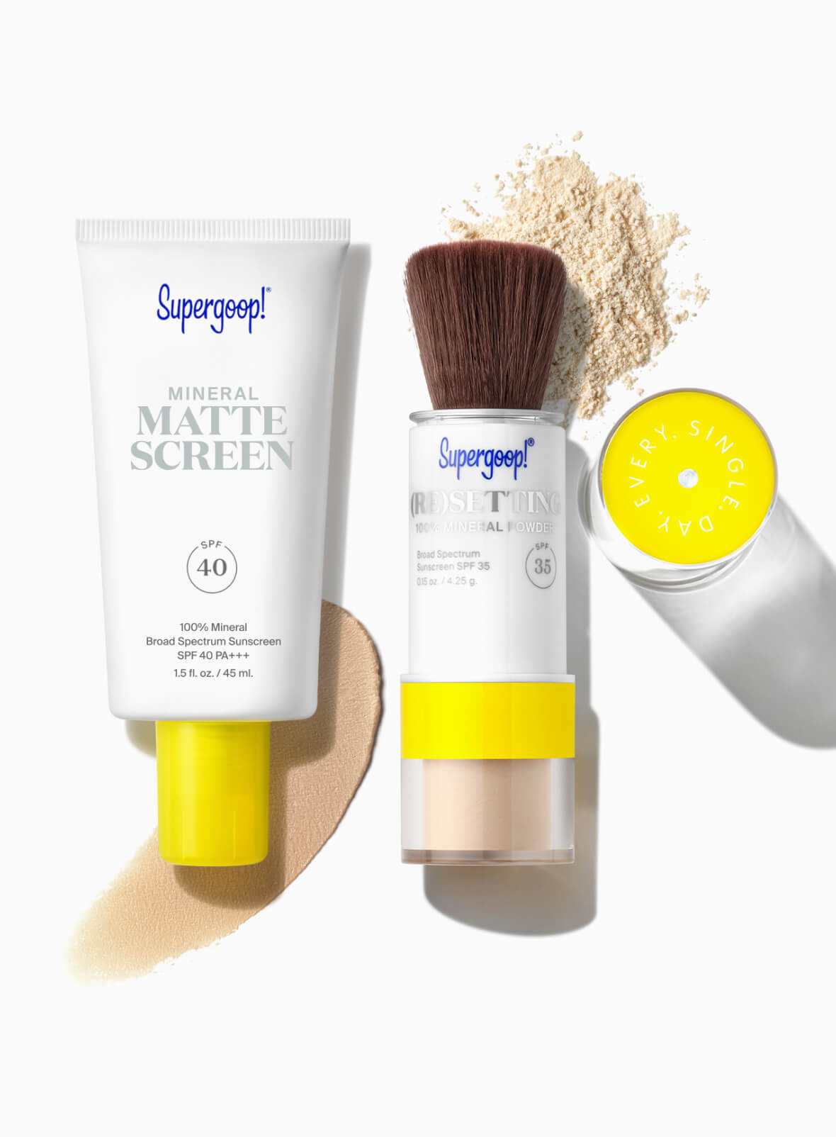 Supergoop Facebook ad: Mattifies and blurs skin with 12-hour shine control…