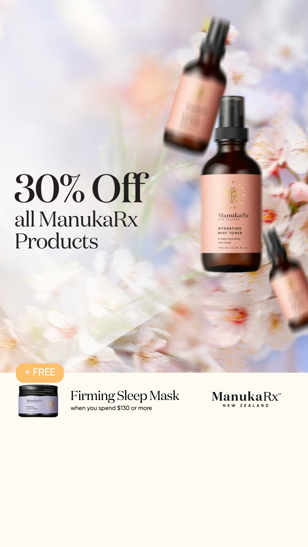 ManukaRx Natural Skincare Facebook ad