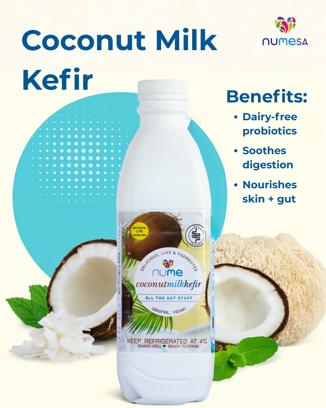 Numesa Kefir Facebook ad: Your gut deserves better options.