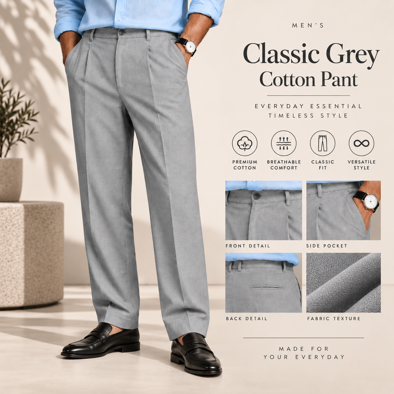 MYDESIGNATION.com Facebook ad: Essential Grey Streetwear Fit