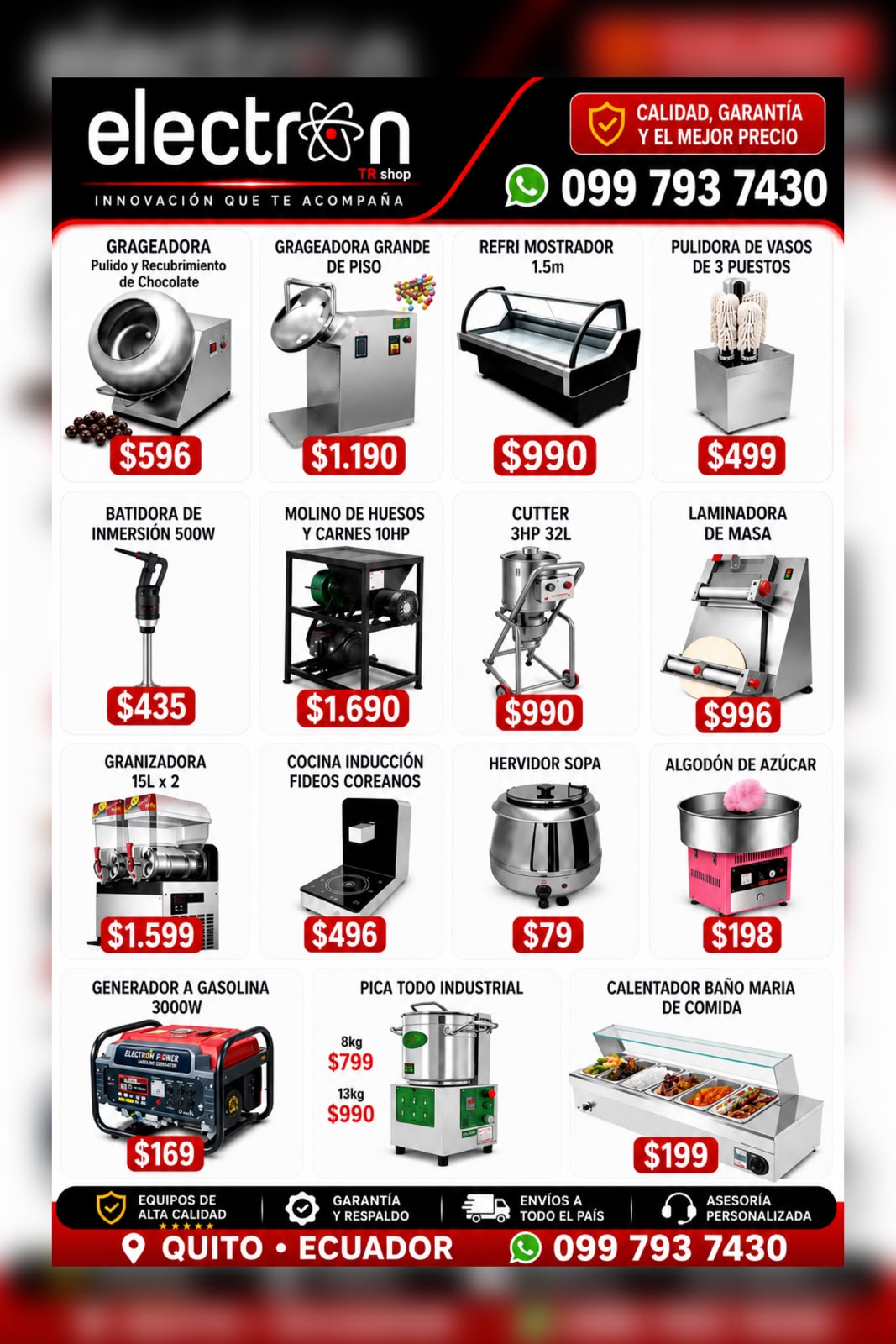 Electron TR shop Ecuador Facebook ad: Hacemos envíos a todo el país. Tienda física: CC las…