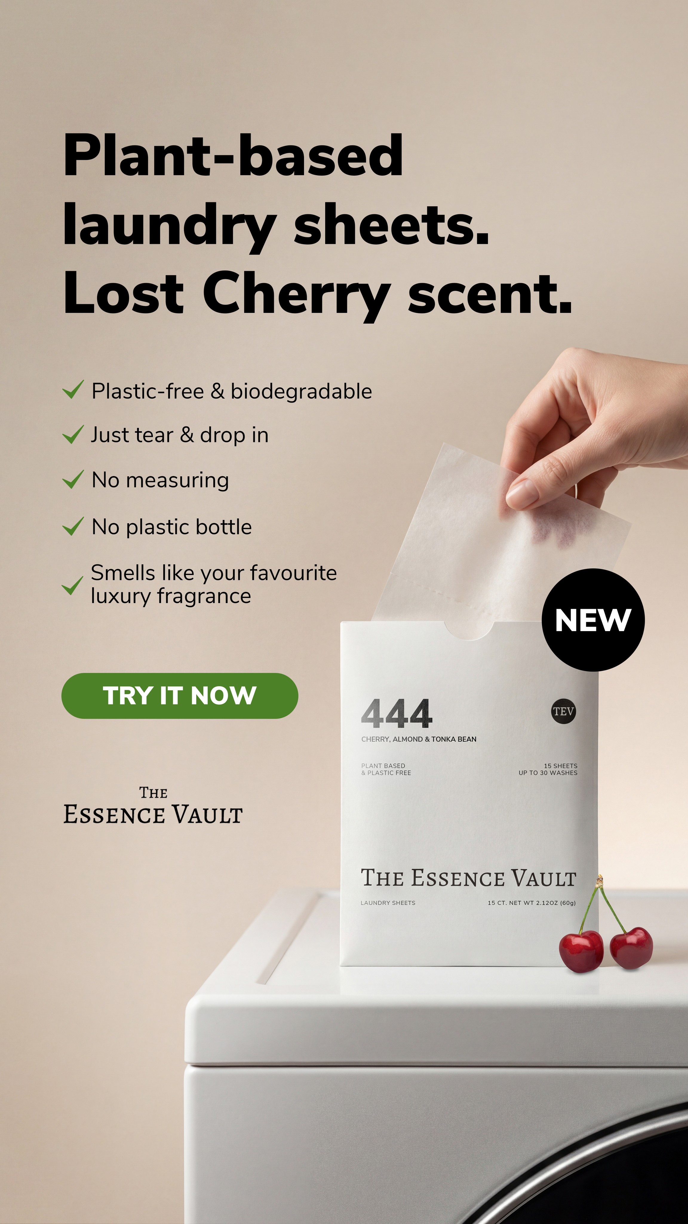 The Essence Vault Facebook ad from Mar 3, 2026