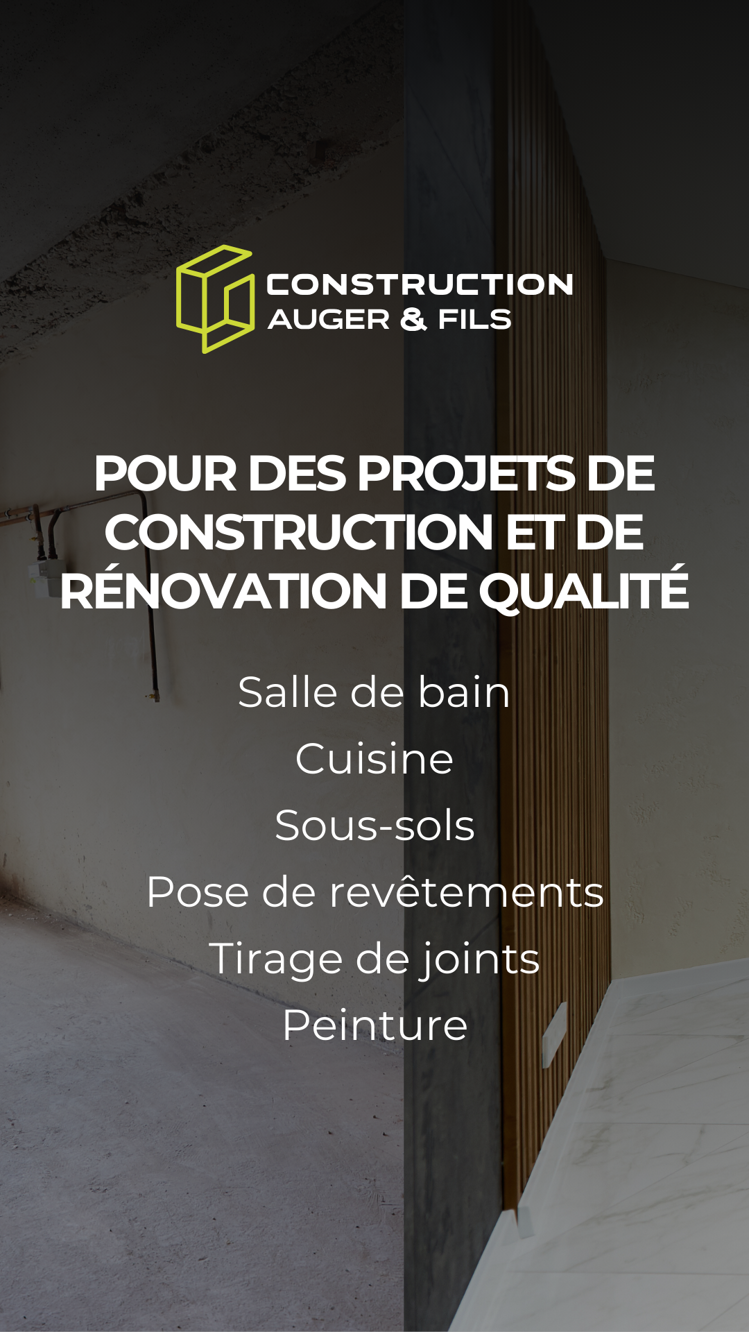Les Constructions Auger & Fils Inc. Facebook ad from Mar 8, 2025