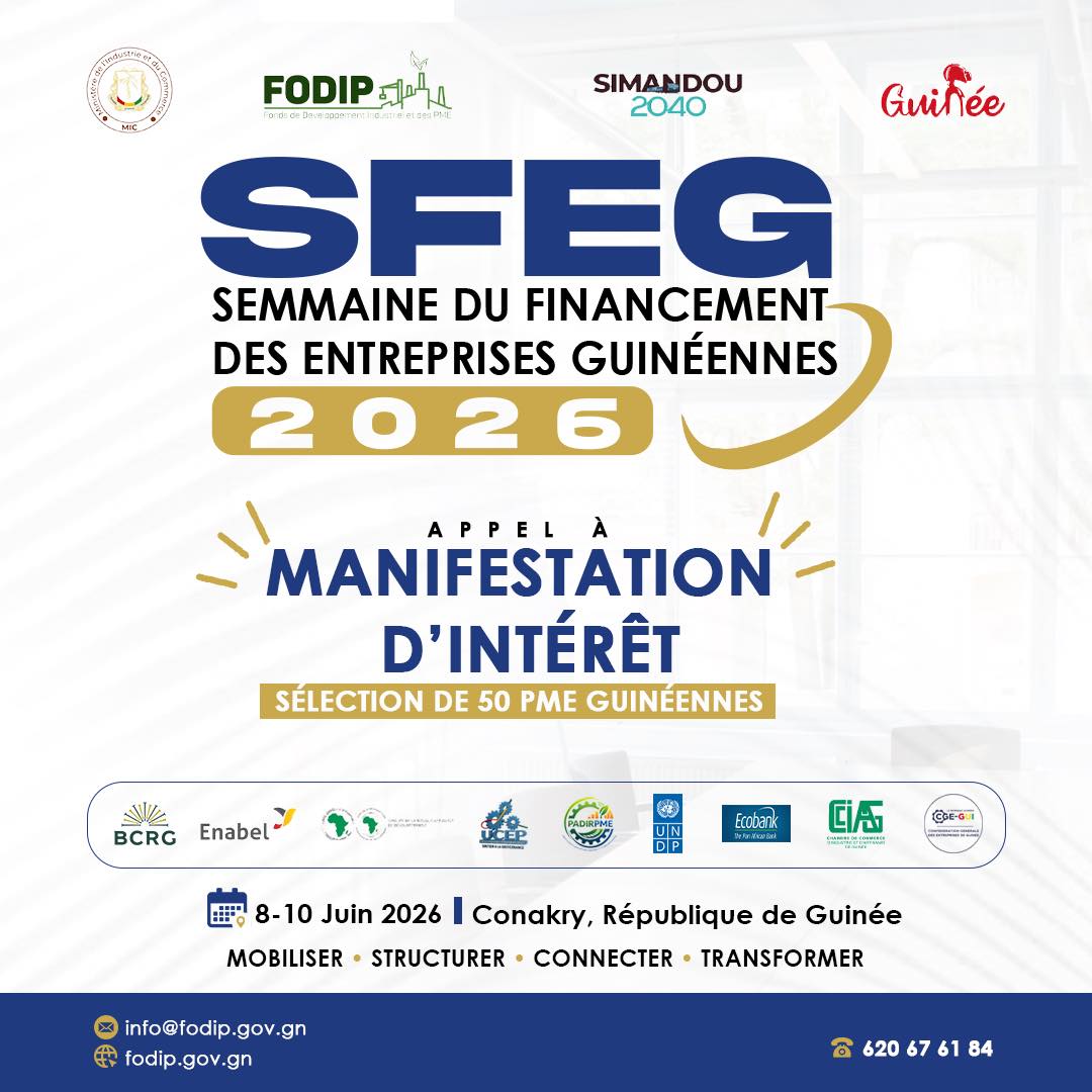 Fonds de Développement Industriel et des PMEs - FODIP Facebook ad: 𝐏𝐌𝐄 𝐆𝐔𝐈𝐍𝐄́𝐄𝐍𝐍𝐄𝐒, 𝐋'𝐎𝐏𝐏𝐎𝐑𝐓𝐔𝐍𝐈𝐓𝐄́…