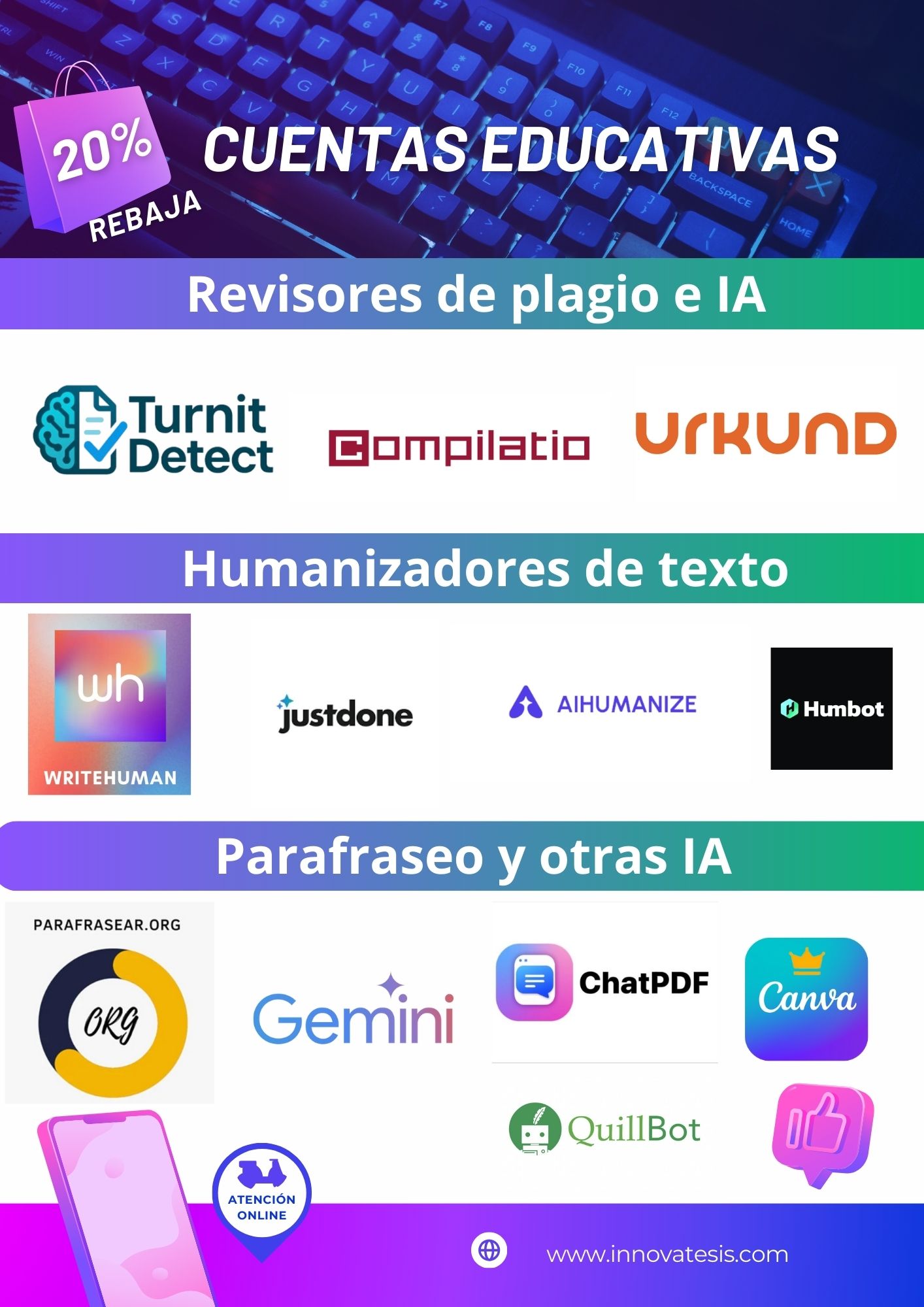 Innova Tesis Global Facebook ad: ¿Eres estudiante o docente?