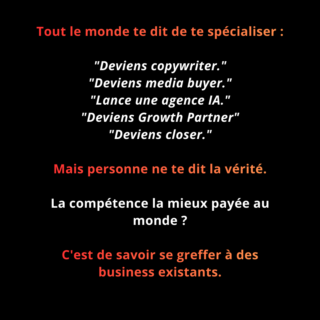 Xeryus Mauguy Facebook ad: Tout le monde te dit de te spécialiser…