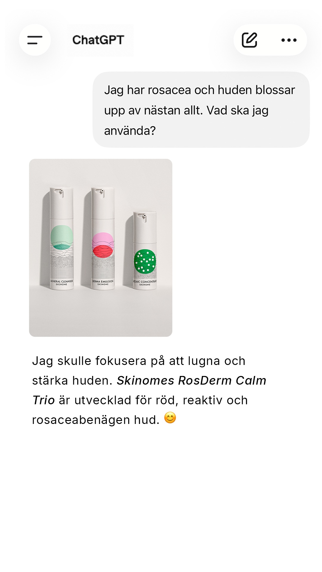 Skinome Facebook ad from Aug 17, 2026