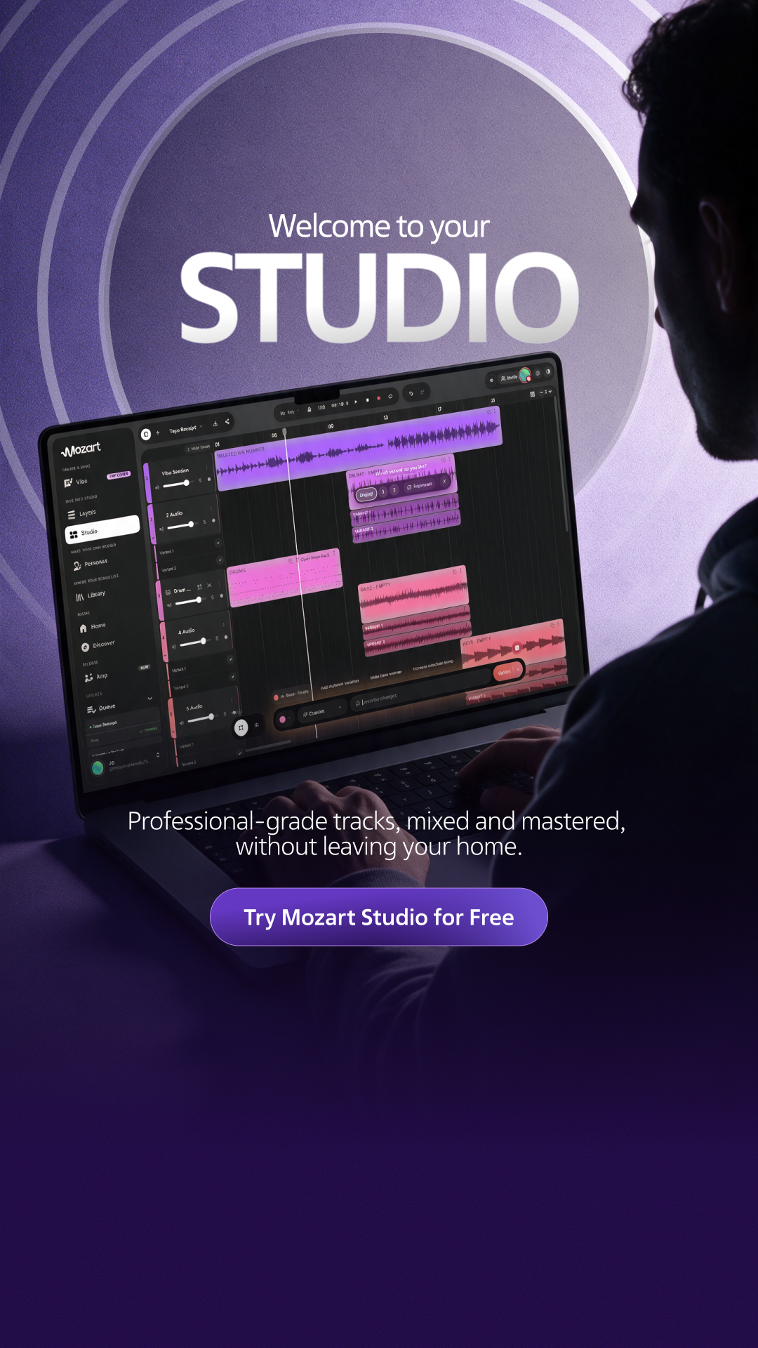 Mozart Music Facebook ad: Explore Mozart Studio