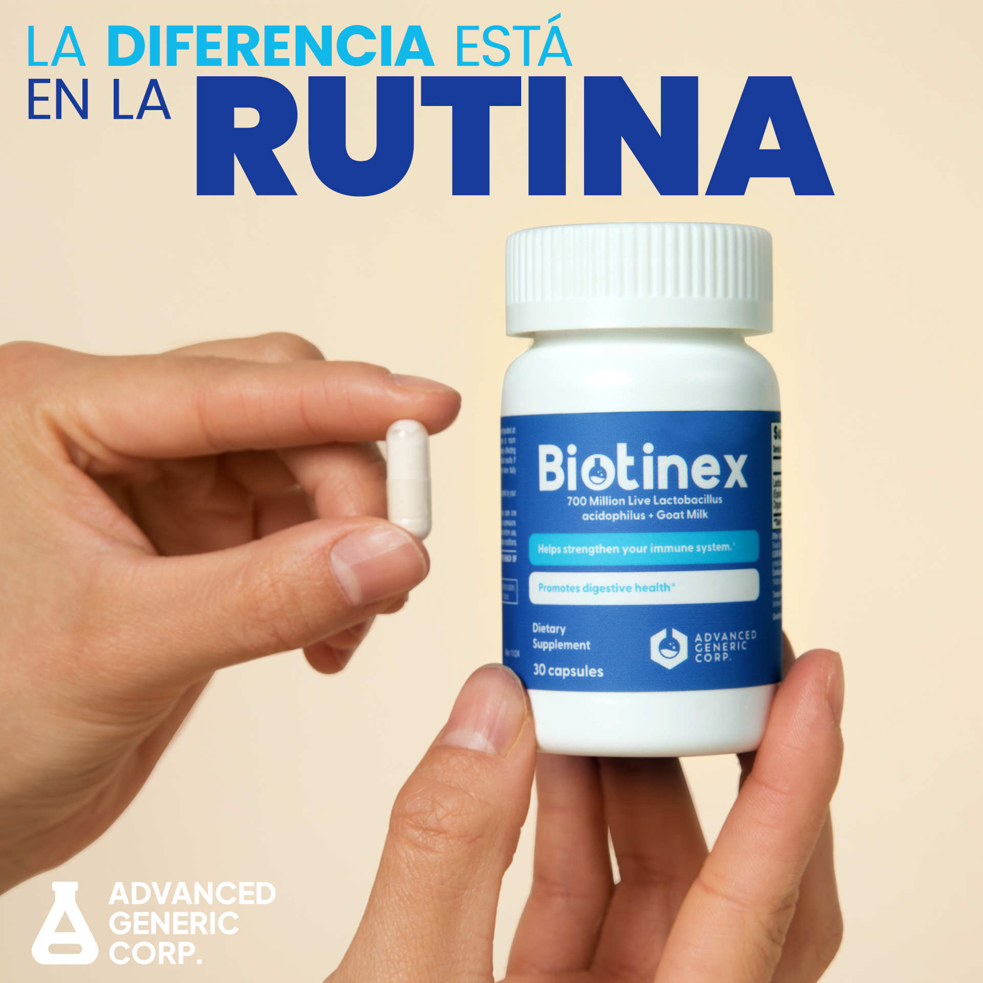Advanced Generic Corp. - AGC Facebook ad: La diferencia está en la rutina.
