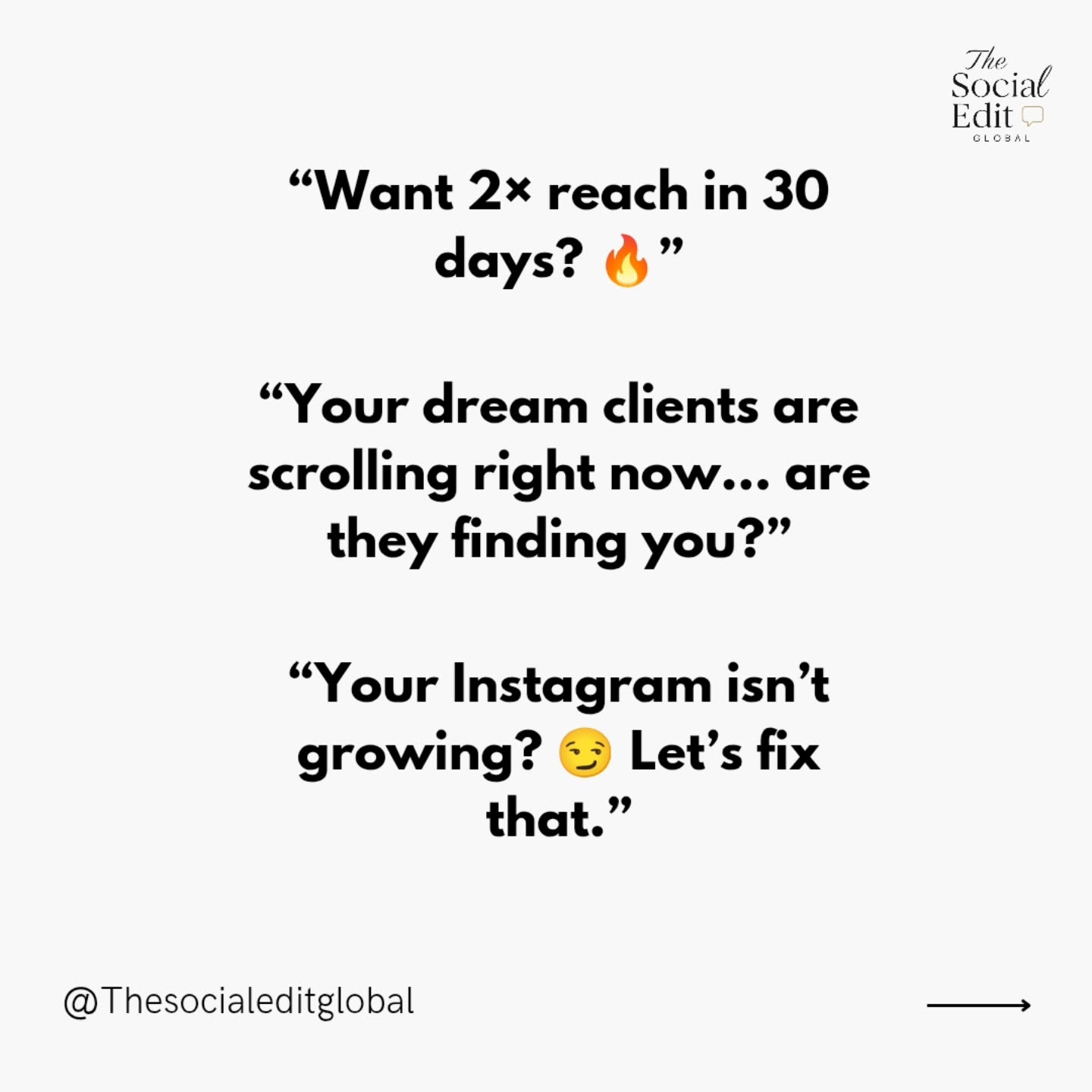 thesocialedit.global Facebook ad: Your Instagram in Glow-Up Mode
