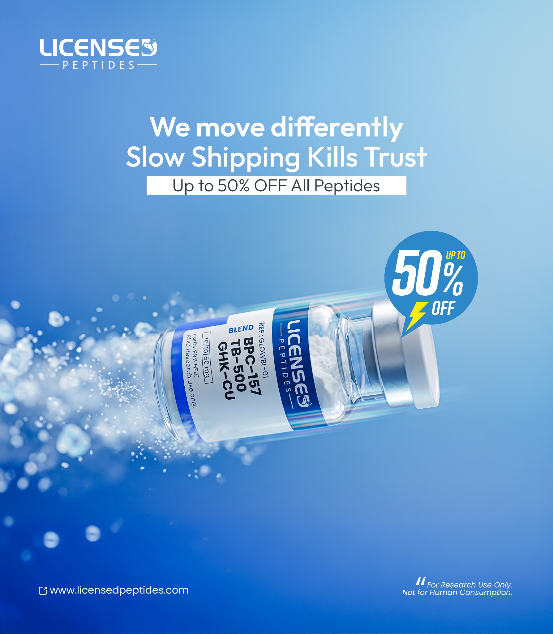 LicensedPeptides.com Facebook ad