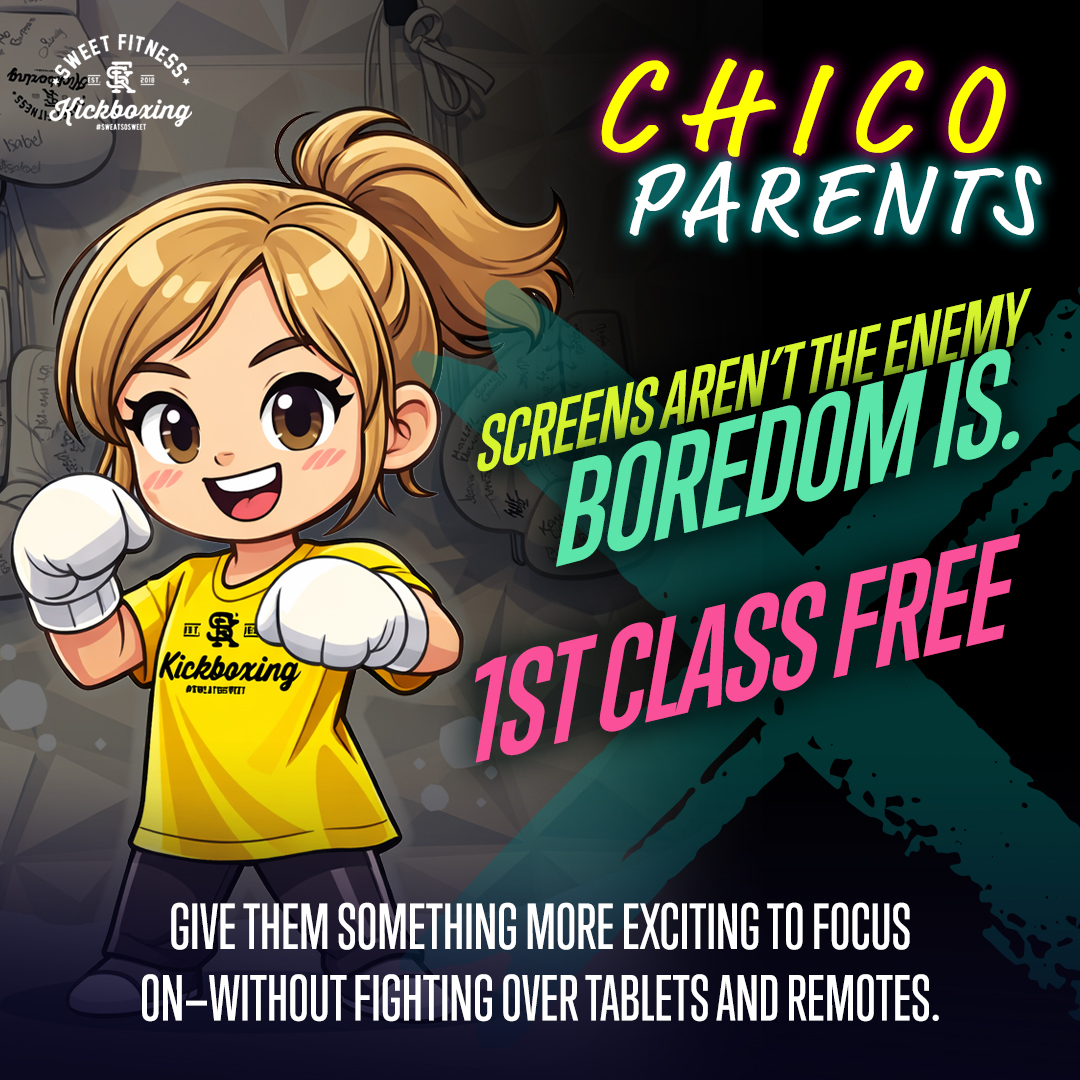 Sweet Fitness Kickboxing - Chico Facebook ad: First Class Is FREE