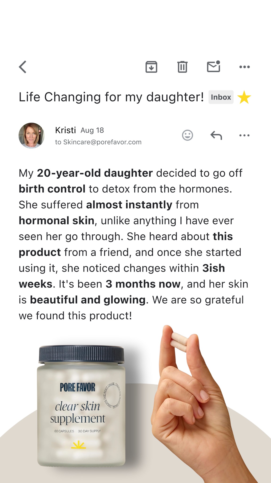 PORE FAVOR Facebook ad