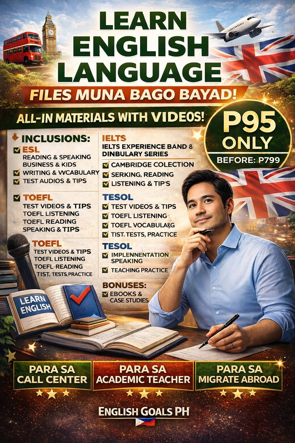 English Goals PH Facebook ad: Start your English journey today!